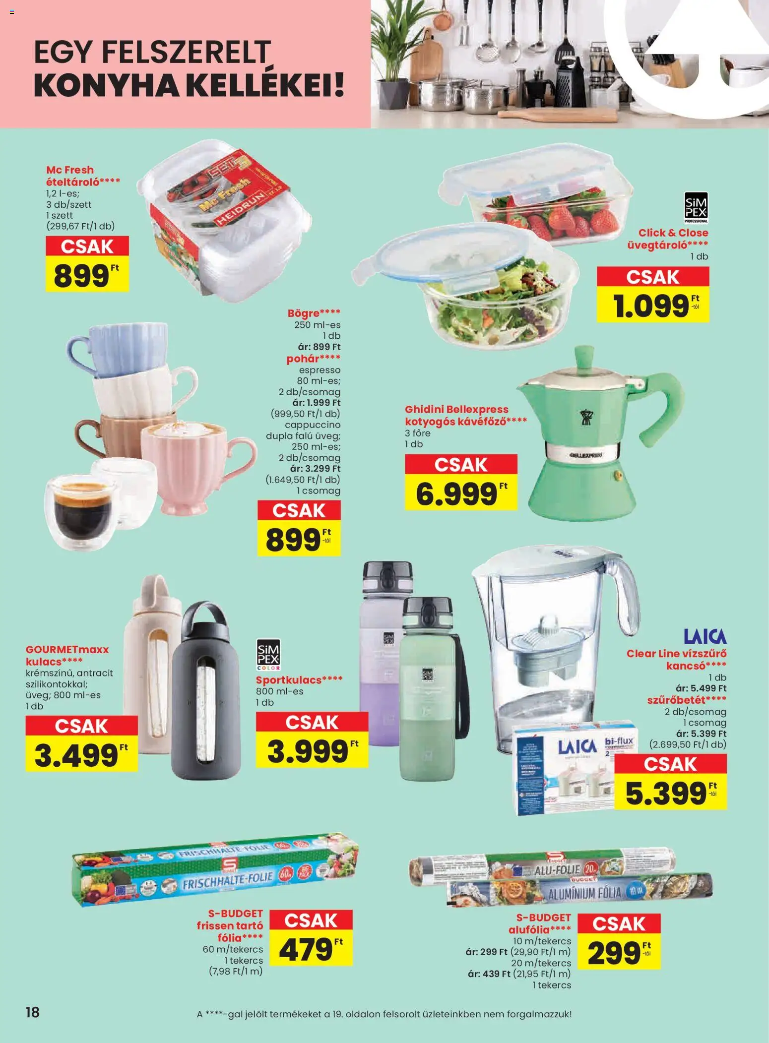 Spar akciós ujság - amely érvényes a következő dátumtól: 23.04.2026 | Oldal: 18 | Termékek: Kávéfőző, Kancsó, Bögre, Kulacs