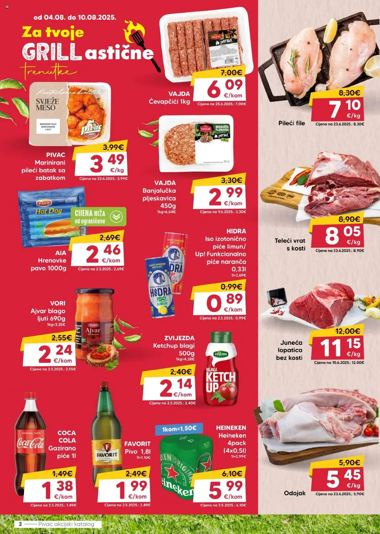 Pivac katalog | vrijedi od 04.08.2025 | Stranica: 2 | Proizvodi: Coca cola, Pileći file, Heineken, Lopatica