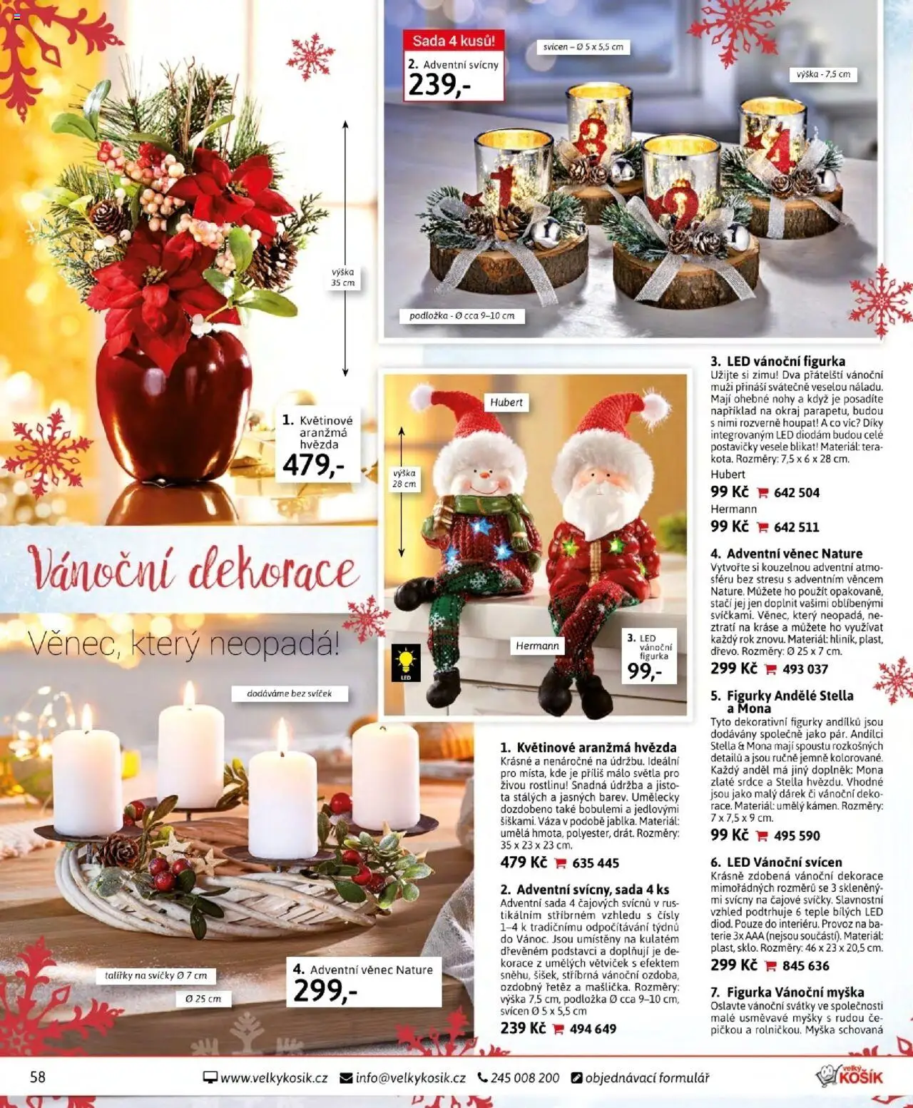 Velký Košík katalog září od 01.09.2025 | Strana: 58 | Produkty: Svícny, Svícen, Vánoční dekorace, LED