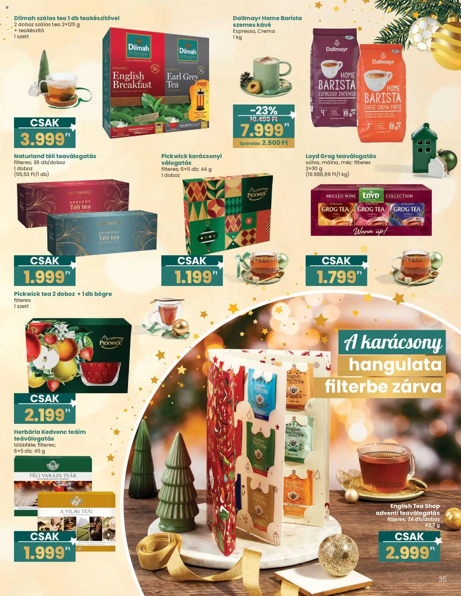 Interspar akciós ujság - amely érvényes a következő dátumtól: 20.12.2025 | Oldal: 35 | Termékek: Doboz, Kávé, Tea, Szemes kávé