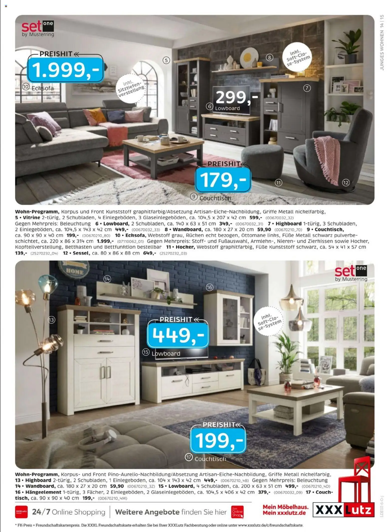 XXXL Lutz - Das Beste im Leben – gültig ab 25.01.2026 | Seite: 15 | Produkte: Ecksofa, HIghboard, Vitrine, Couchtisch