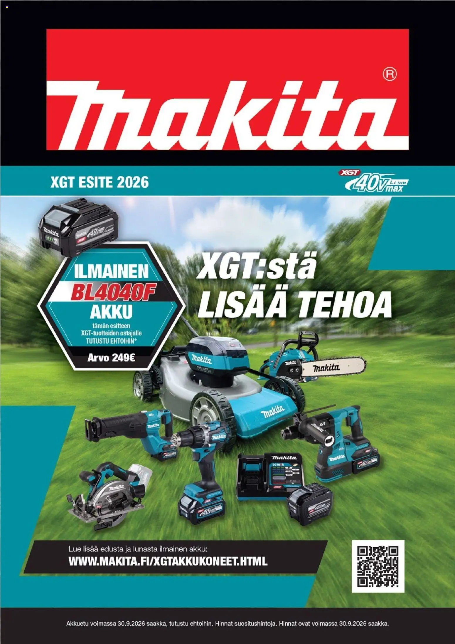 Makita tarjoukset - XGT esite 2026 – voimassa 07.04.2026 alkaen | Sivu: 1 | Tuotteet: Akku