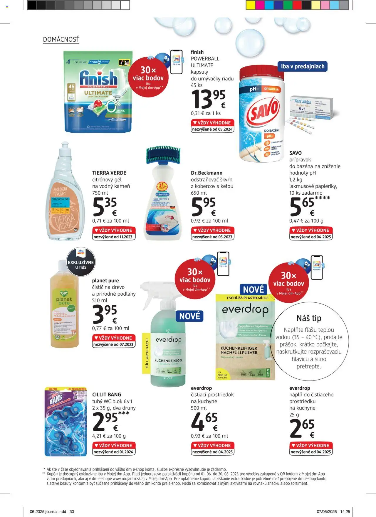dm drogerie Journal Jún 2025 │ platný od 01.06.2025 | Strana: 30 | Produkty: Wc, Odstraňovač škvŕn, Kapsuly do umývačky riadu, Wc blok