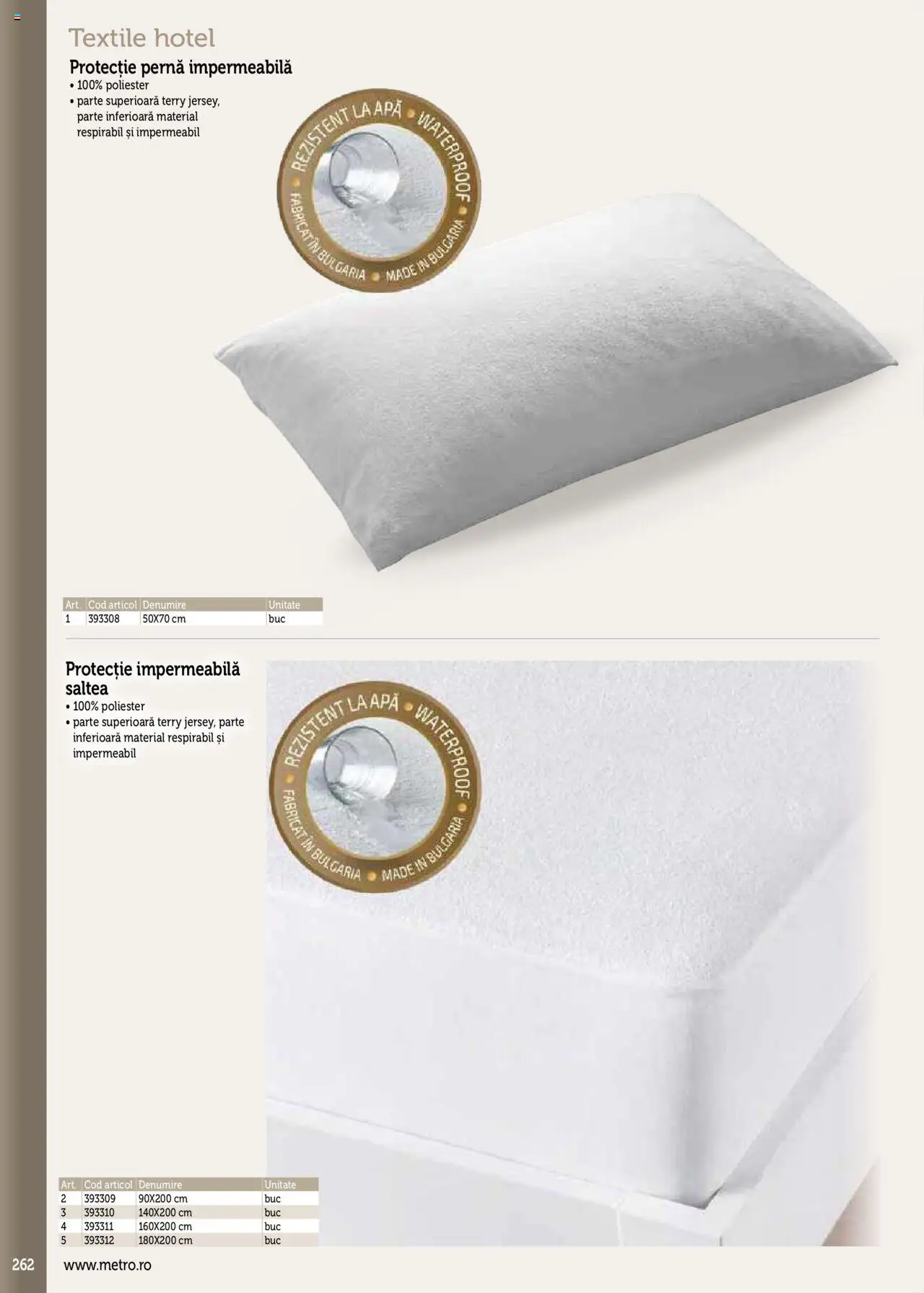 Noul catalog Metro – valabil de la 17.09.2025 | Pagină: 262 | Produse: Saltea, Pernă