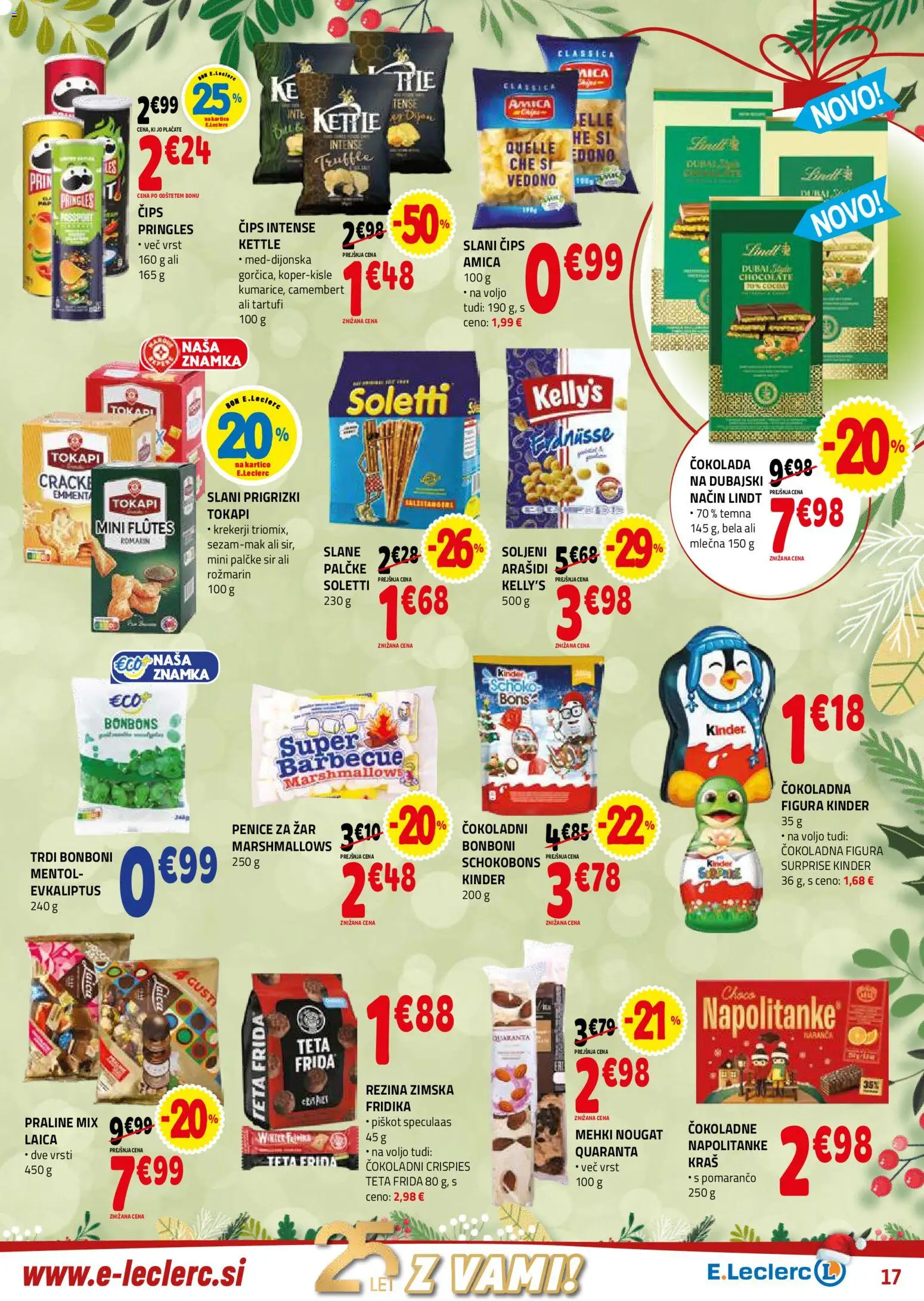 Novi E.leclerc katalog ponudbe – veljaven od 27.12.2025 | Stran: 17 | Izdelki: Bonboni, Cokolada, Prigrizki, Cips