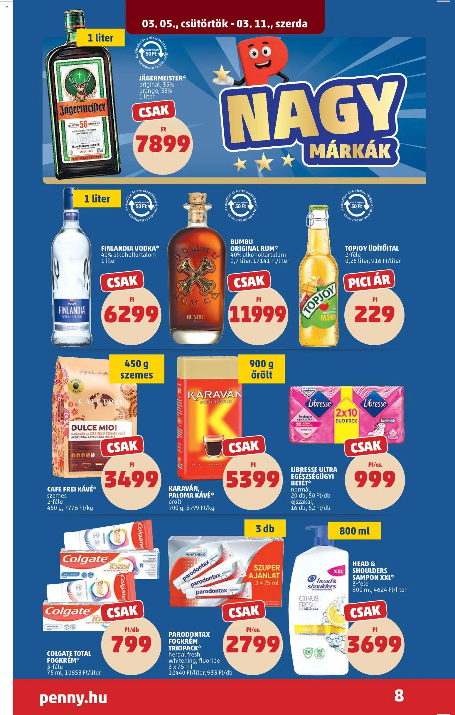 PENNY akciós ujság - amely érvényes a következő dátumtól: 05.03.2026 | Oldal: 12 | Termékek: Sampon, Kávé, Fogkrém, Vodka
