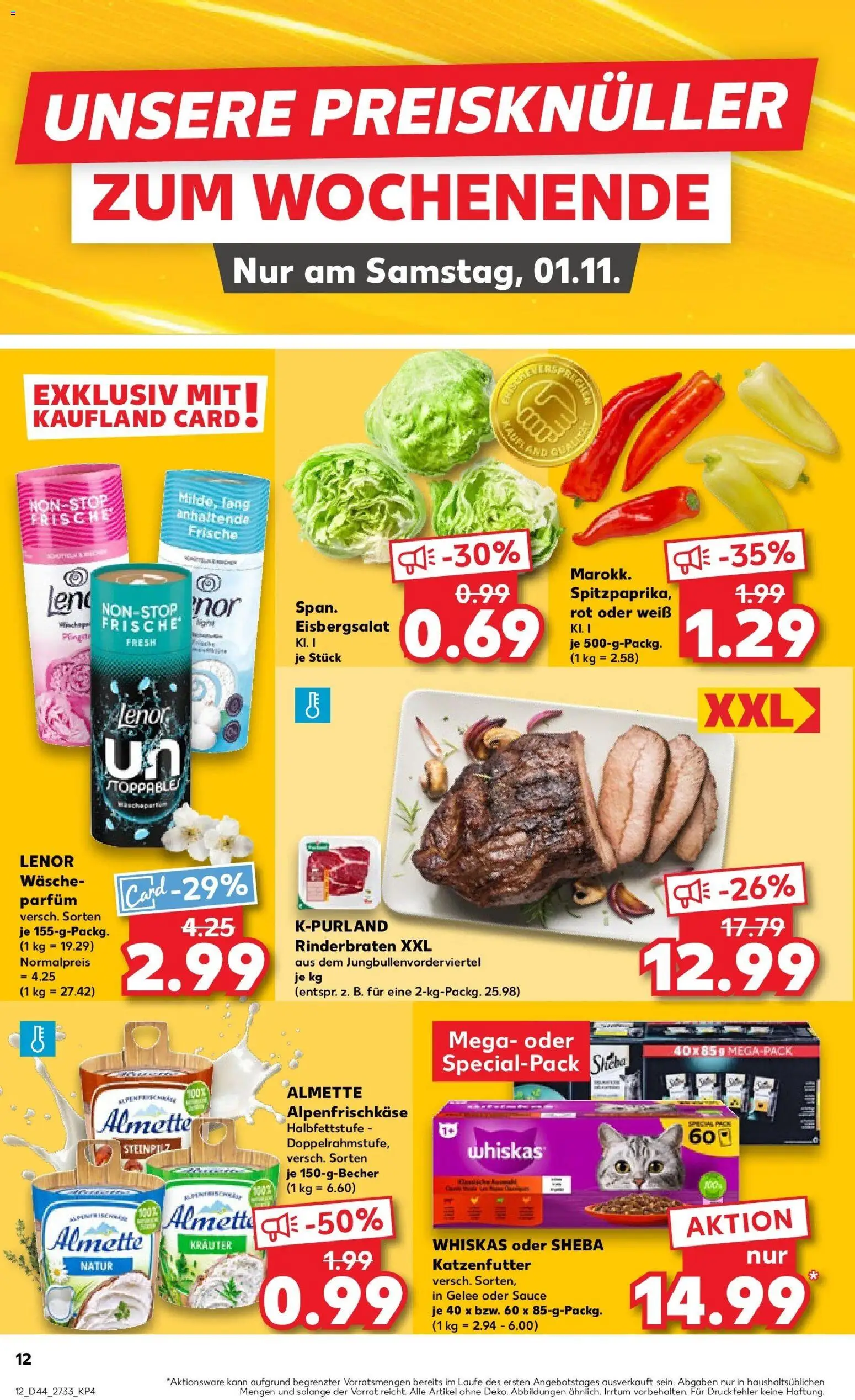 Kaufland prospekt Strausberg	 – gültig ab 30.10.2025 | Seite: 12 | Produkte: Lenor, Almette, Katzenfutter, Parfüm