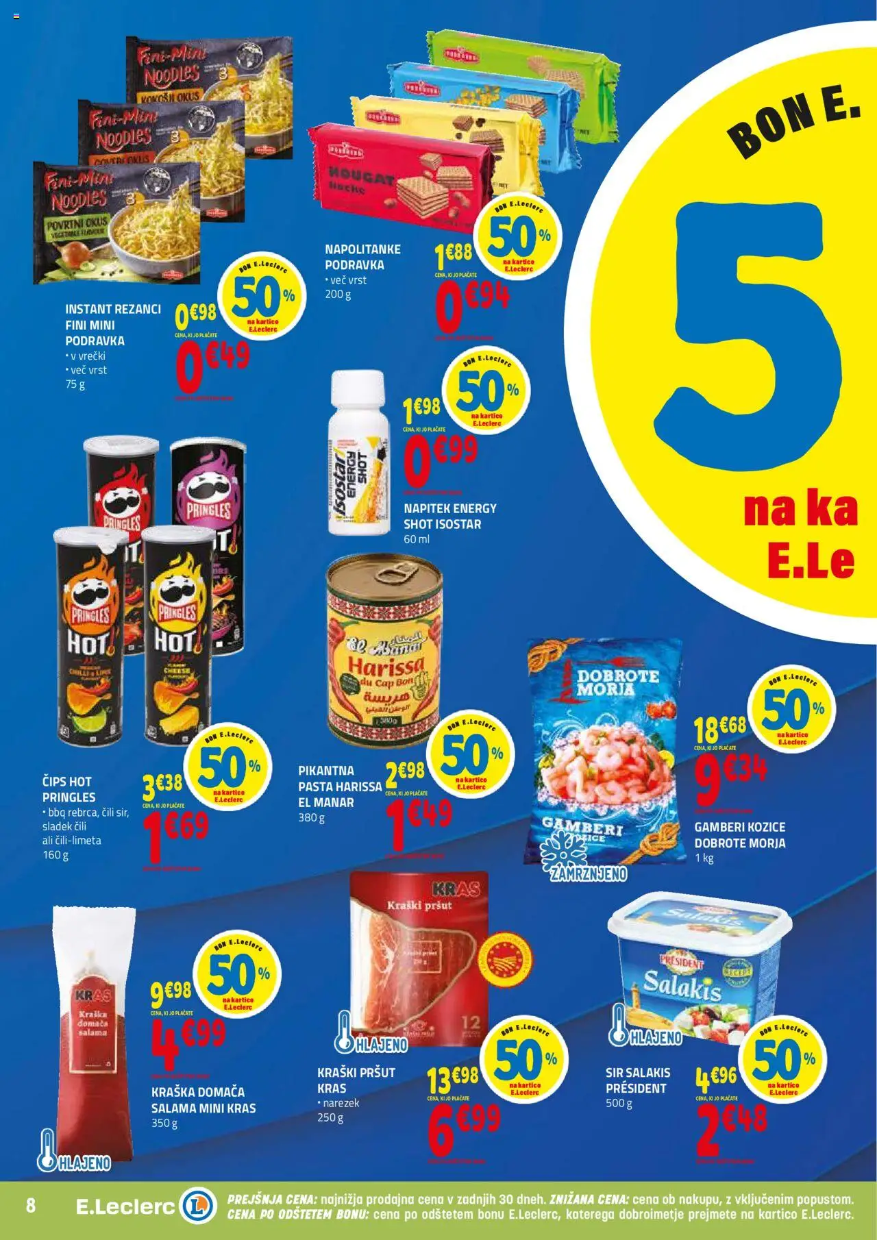 E.leclerc katalog │ velja od 13.08.2025 | Stran: 8 | Izdelki: Pršut, Kozice, Narezek, Salama