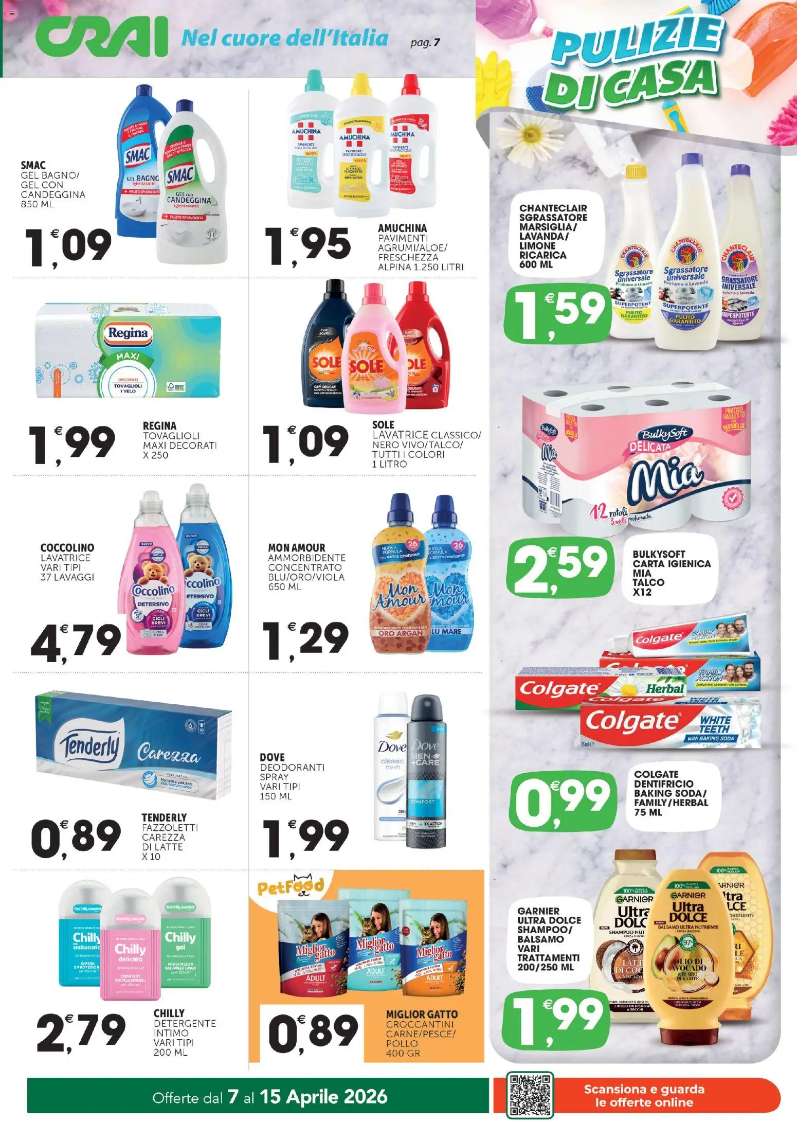 Volantino CRAI del 07.04.2026 | Pagina: 7 | Prodotti: Balsamo, Pollo, Intimo, Talco