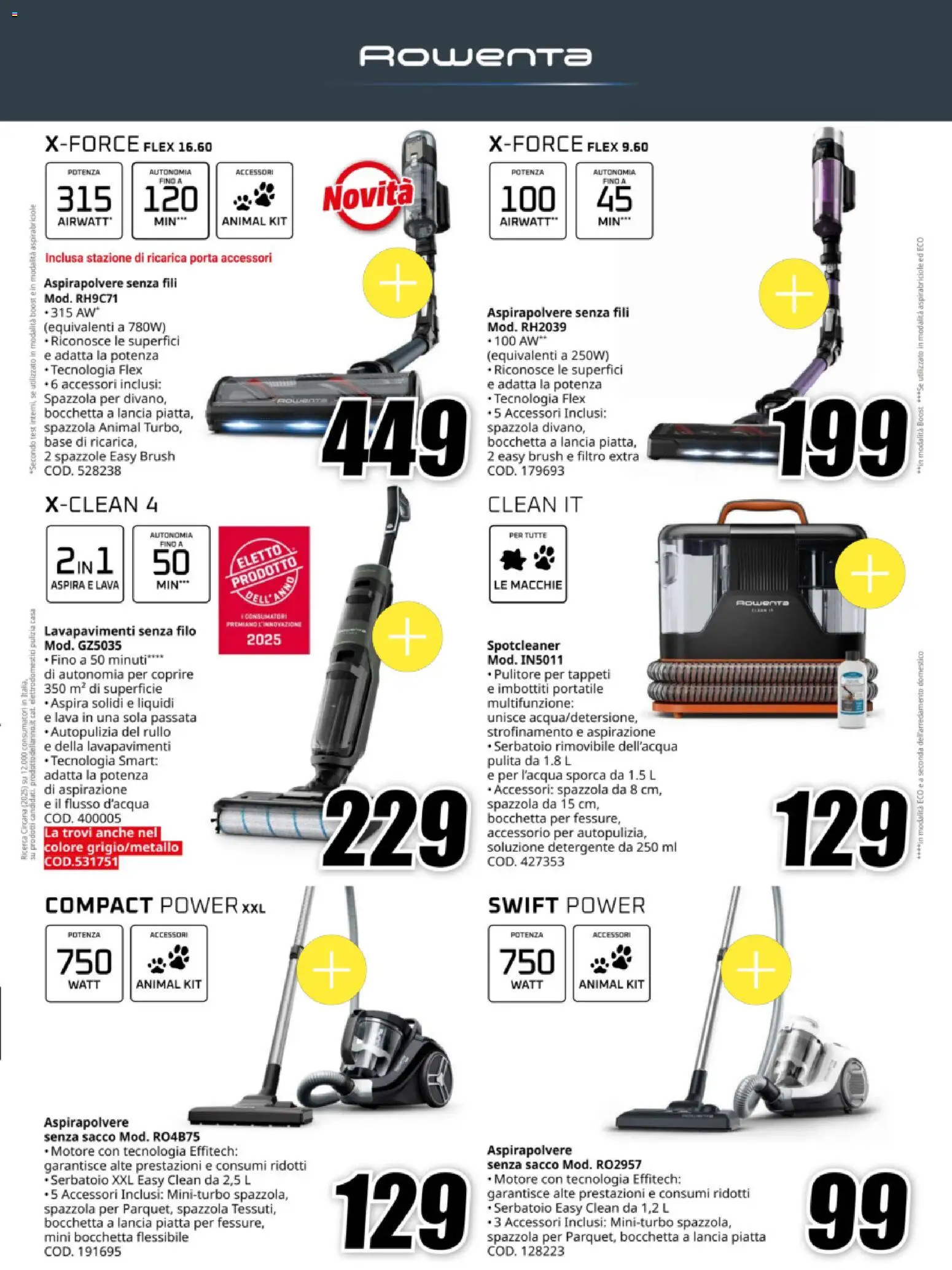 Volantino Media World del 12.11.2025 | Pagina: 25 | Prodotti: Spazzola, Rullo, Detergente, Aspirapolvere senza fili