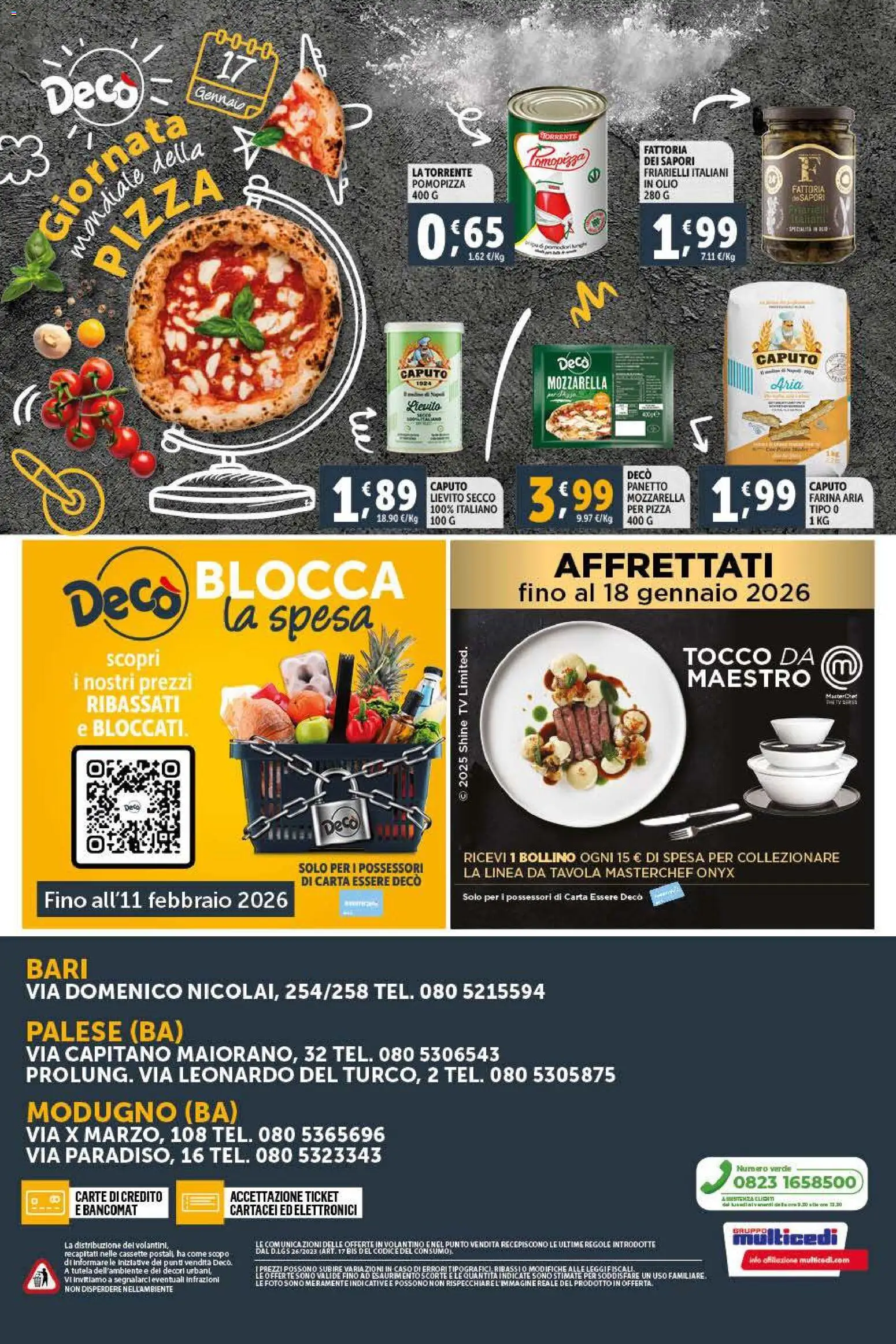 Volantino Decò del 09.01.2026 | Pagina: 12 | Prodotti: Pizza, Mozzarella, Pomodori, TV
