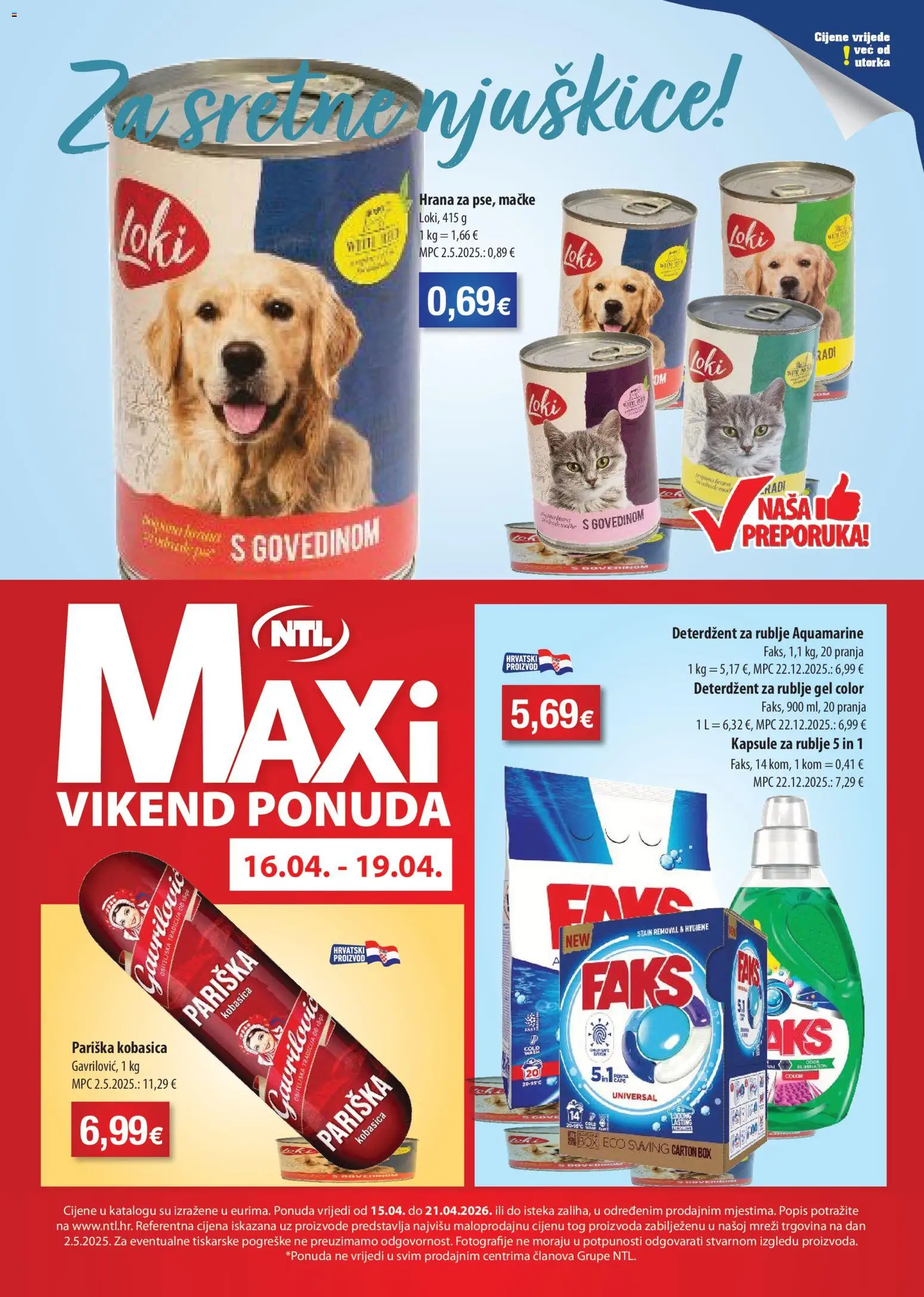 NTL katalog | vrijedi od 15.04.2026 | Stranica: 16 | Proizvodi: Faks, Deterdžent, Kobasica