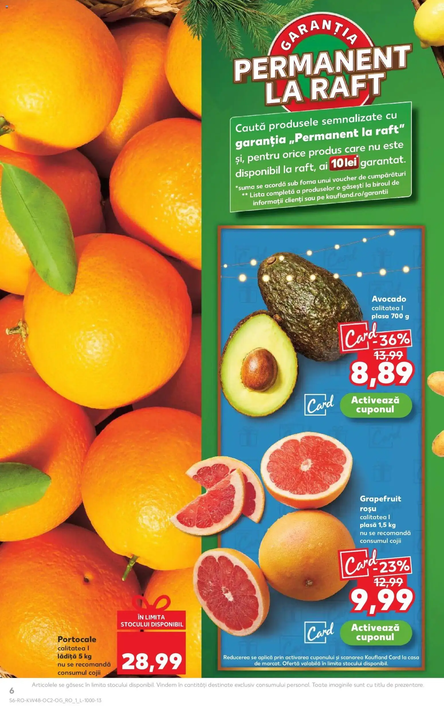 Noul catalog Kaufland – valabil de la 26.11.2025 | Pagină: 6 | Produse: Raft, Portocale, Avocado