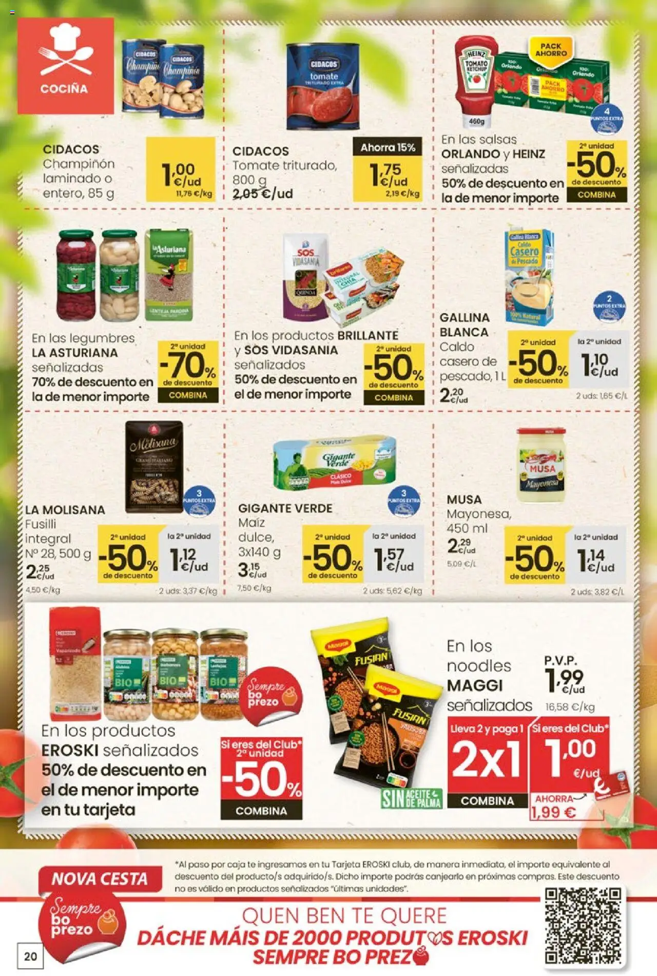Eroski - Ofertons para conquistarte │ válido desde el 14.08.2025 | Página: 20 | Productos: Pescado, Té, Caja, Cesta