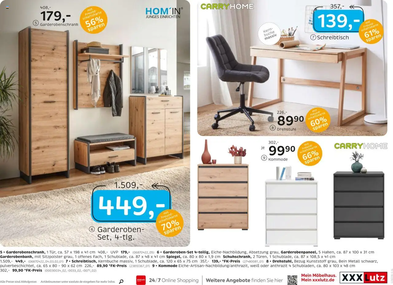 XXXL Lutz Nr. 1 beim Preis - gültig ab dem 04.08.2025 | Seite: 19 | Produkte: Kommode, Garderobenset, Garderobenschrank