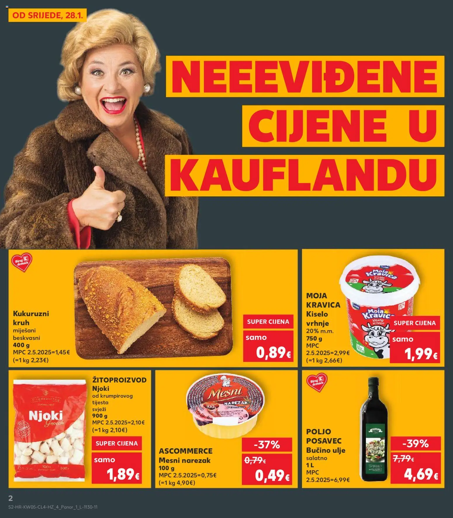Kaufland katalog | vrijedi od 28.01.2026 | Stranica: 2 | Proizvodi: Ulje, Narezak, Njoki, Kiselo vrhnje