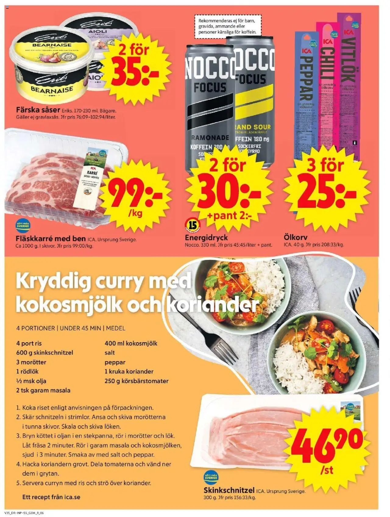 ICA Supermarket reklamblad aktuell från 25.08.2025 | Sida: 8 | Produkter: Salt, Kruka, Peppar, Rödlök