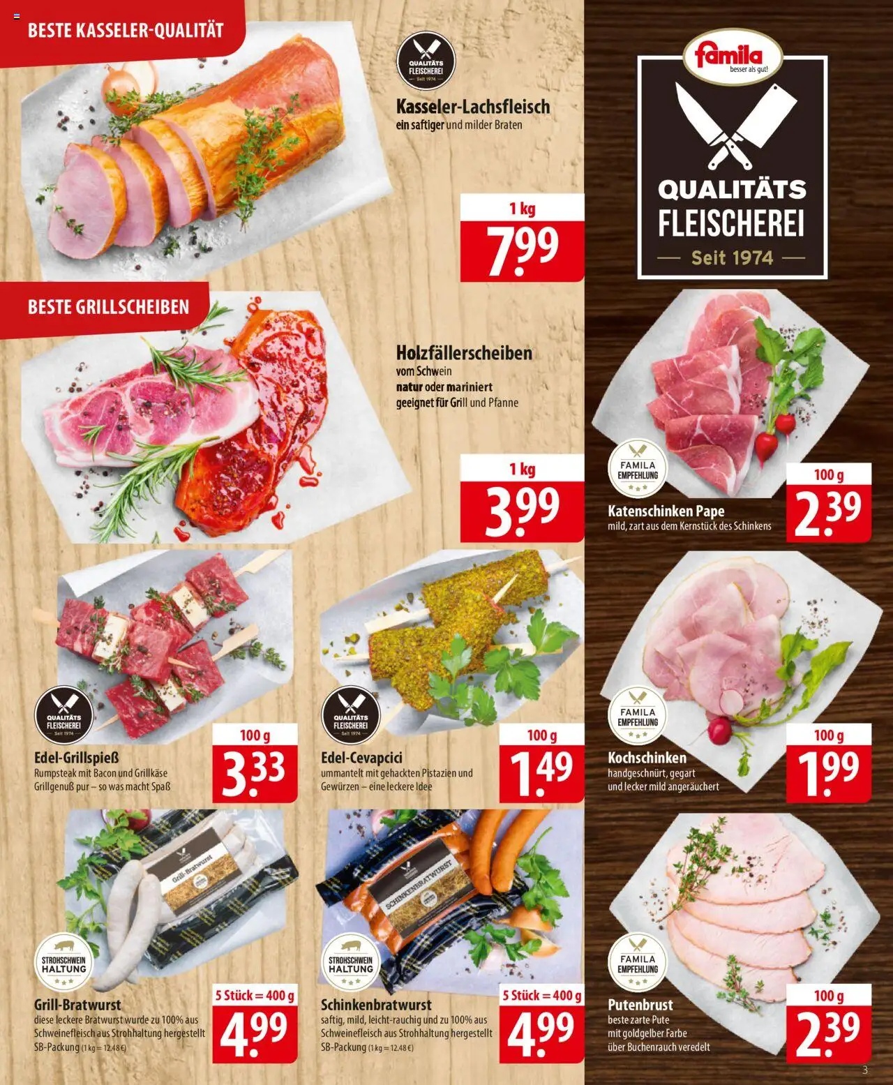 Famila Prospekt 	 - gültig ab dem 18.08.2025 | Seite: 3 | Produkte: Rumpsteak, Pute, Grill, Pistazien