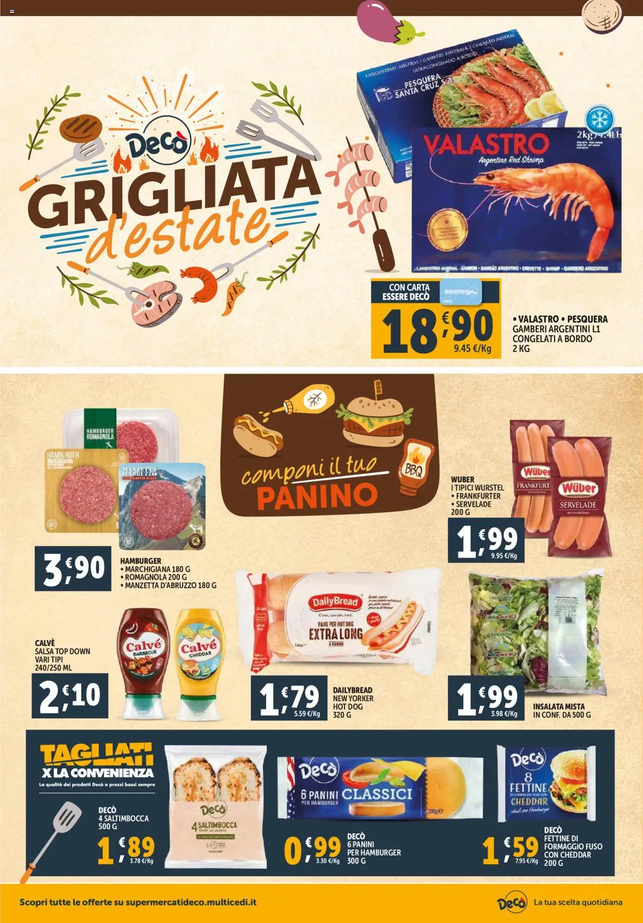 Volantino Decò del 08.08.2025 | Pagina: 8 | Prodotti: Pane, Gamberi, Formaggio, Top