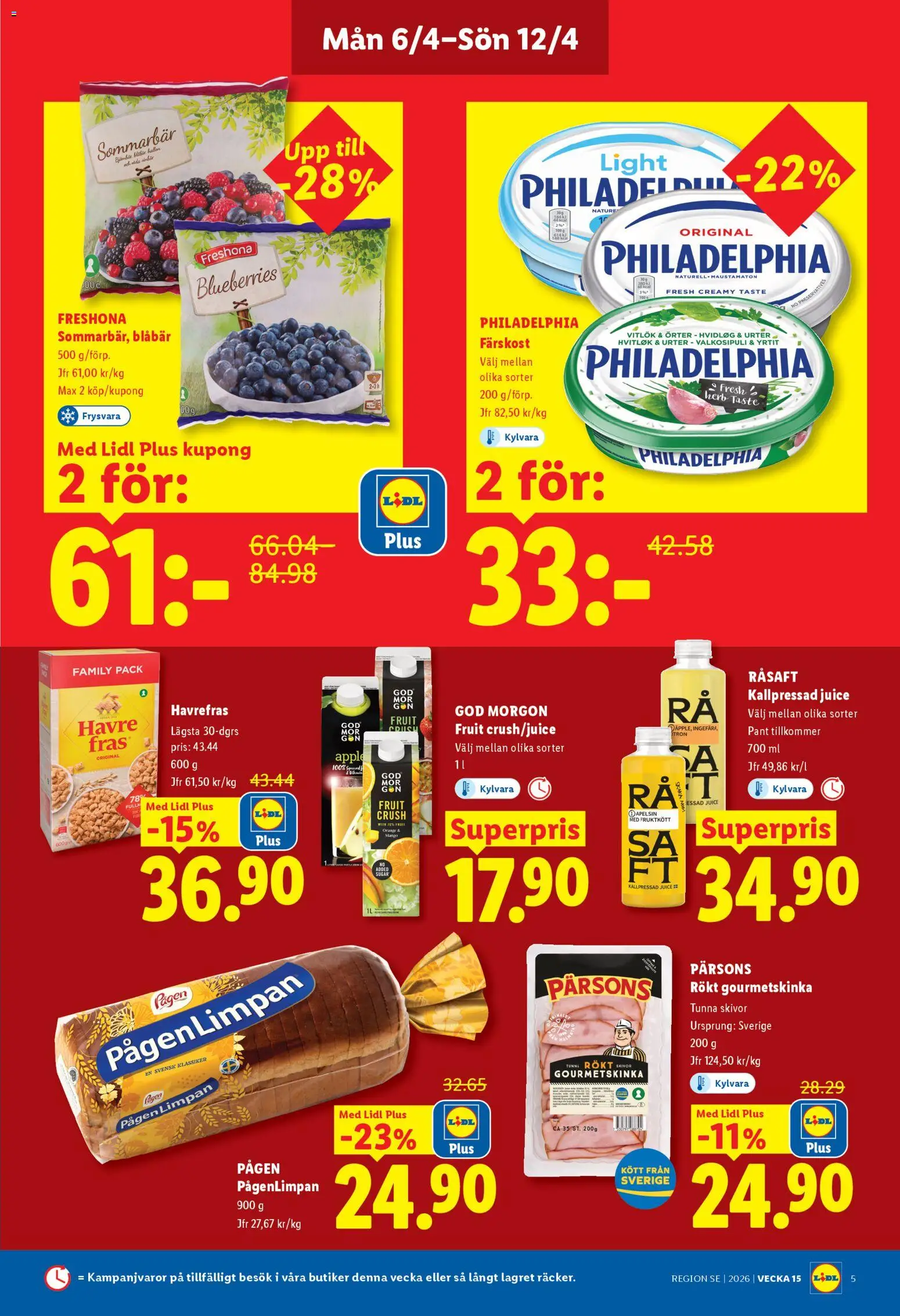 Lidl reklamblad aktuell från 06.04.2026 | Sida: 5 | Produkter: Vitlök, Apelsin, Blåbär, Fräs