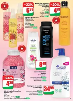 Pogląd oferty "Krem pod prysznic damski Argan Bingospa, 300 ml" - ważna od 18.03.2026 | Strona: 69 | Produkty: Por, Żurawina, Szampon, Sól