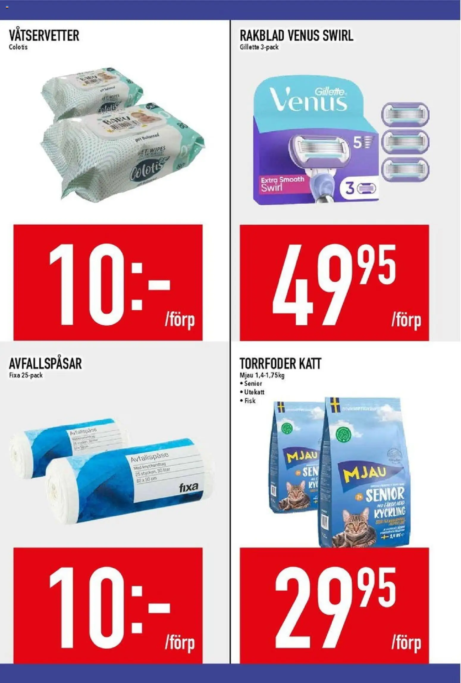 Matdax reklamblad aktuell från 17.11.2025 | Sida: 18 | Produkter: Avfallspåsar, Rakblad