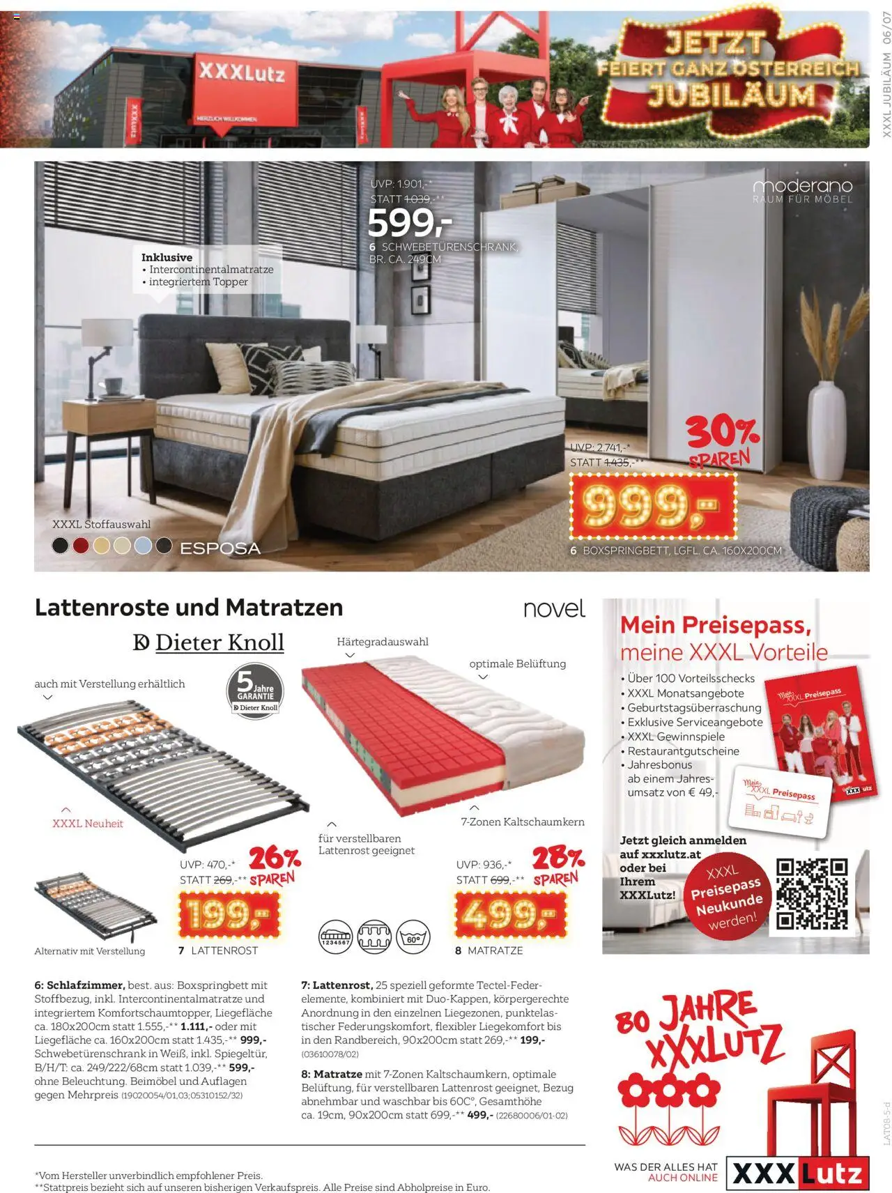 XXXLutz Jubiläumsangebote gültig ab 19.08.2025 | Seite: 7 | Produkte: Matratze, Lattenrost