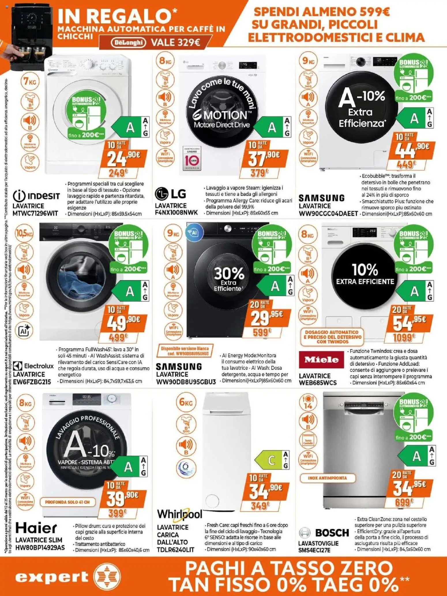 Volantino Expert del 12.03.2026 | Pagina: 2 | Prodotti: Lavatrice, Lavastoviglie, Smartphone, Samsung