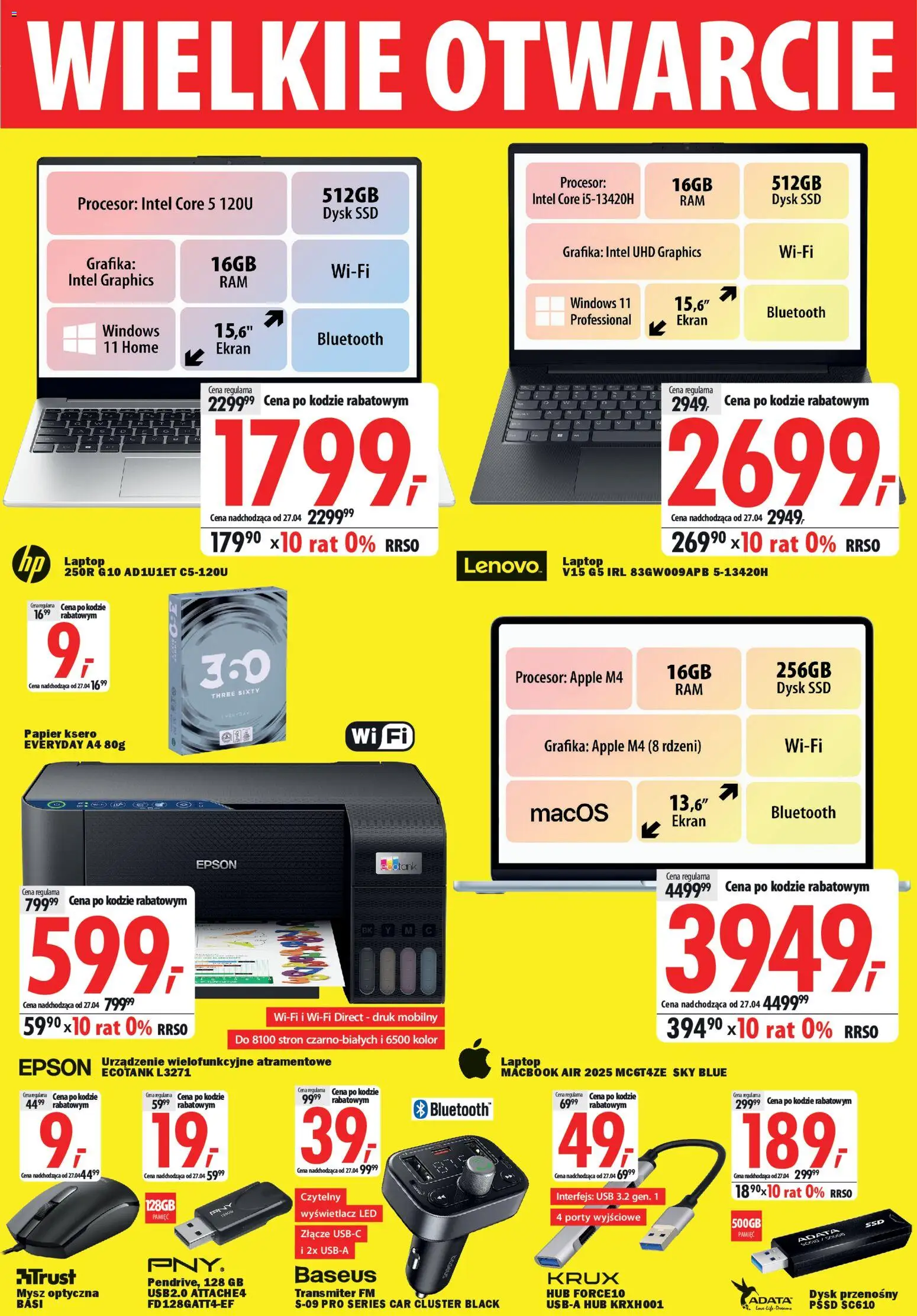 Mediaexpert promocje - Wielkie otwarcie Kraków od 16.04.2026 | Strona: 5 | Produkty: Złącze, Dysk, USB, Papier ksero