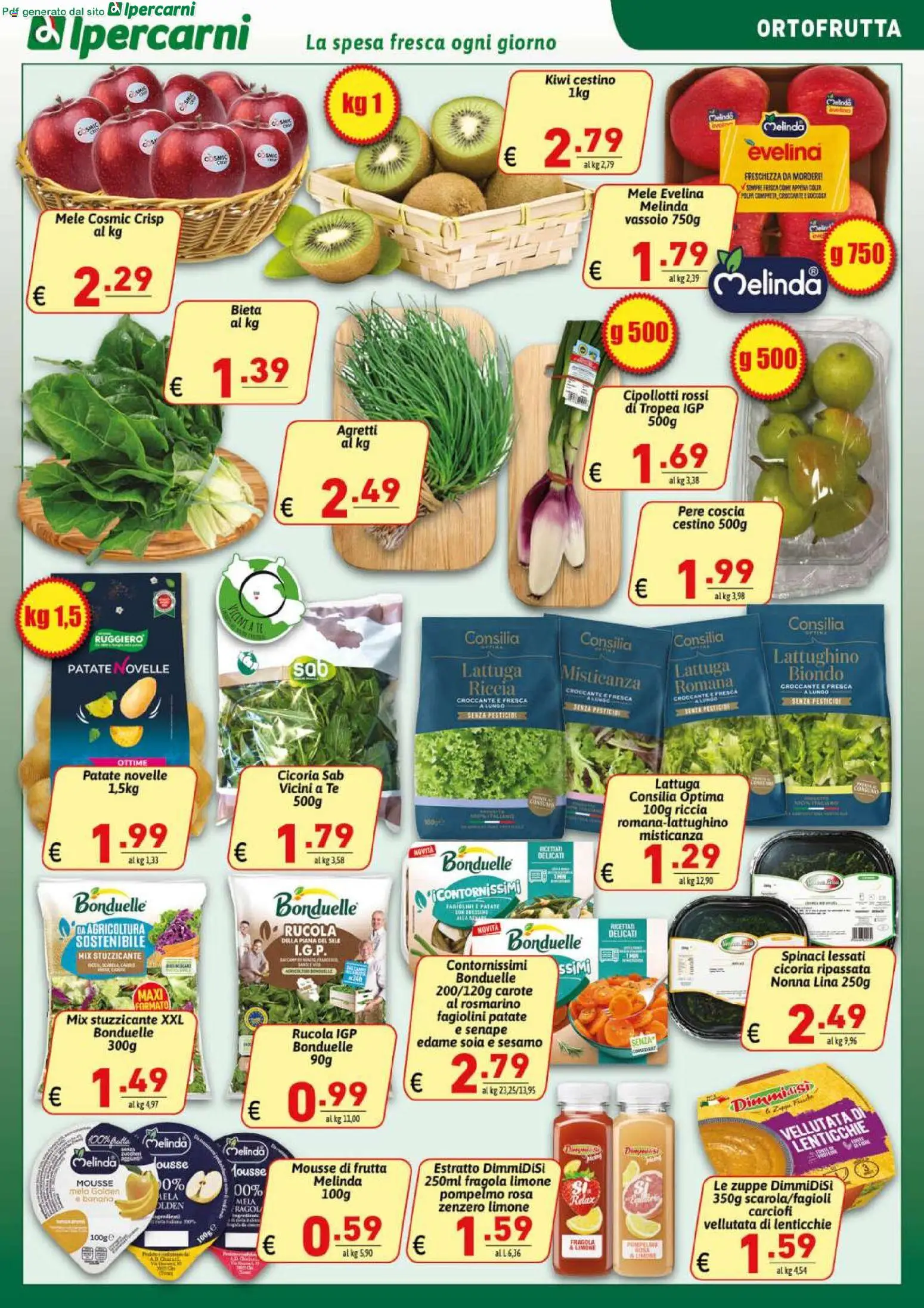 Volantino Ipercarni del 07.04.2026 | Pagina: 5 | Prodotti: Rucola, Tè, Fagiolini, Lattuga