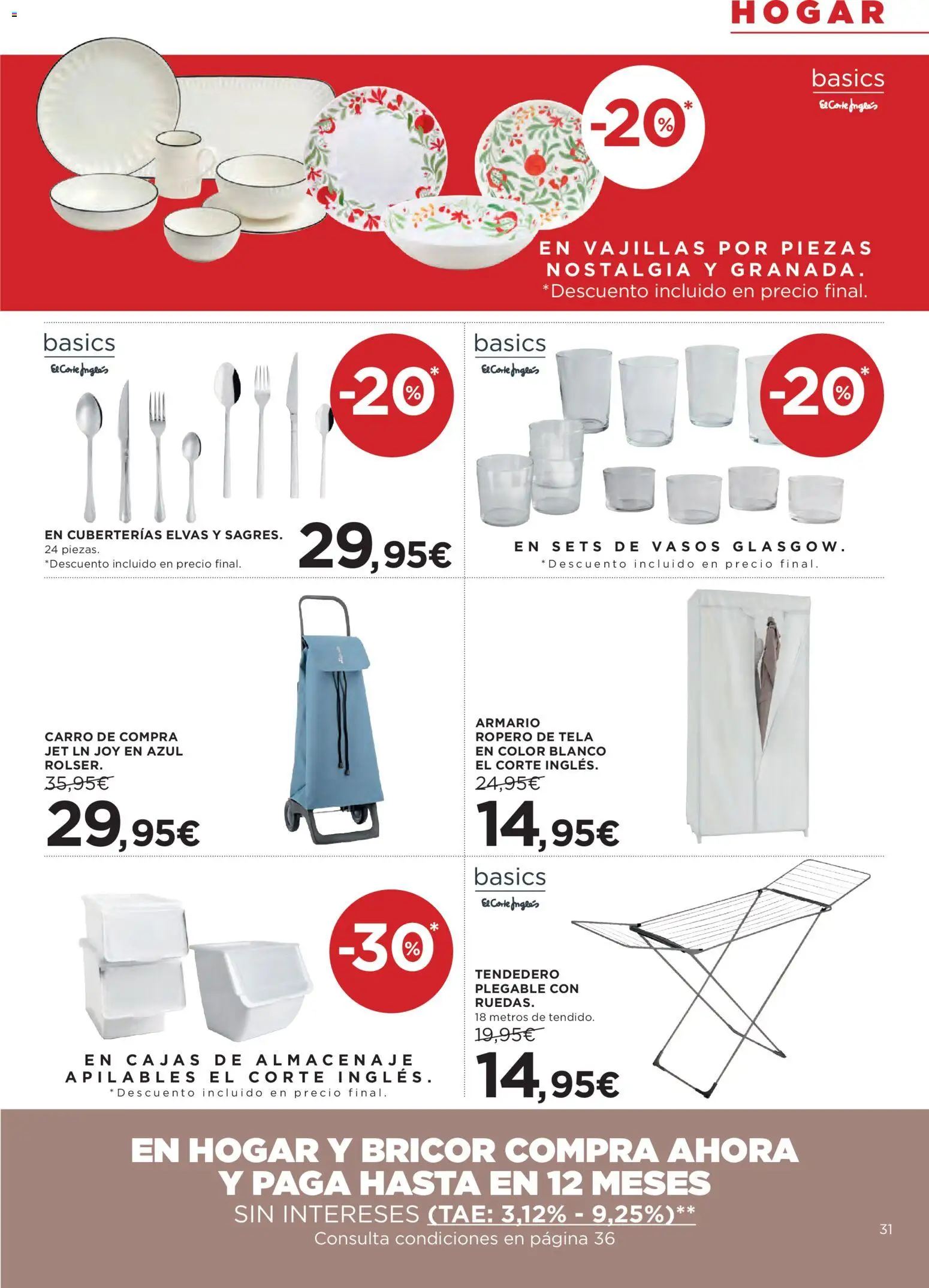 Hipercor catálogo │ válido desde el 12.02.2026 | Página: 31 | Productos: Casque moto, Vasos, Almacenaje, Armario