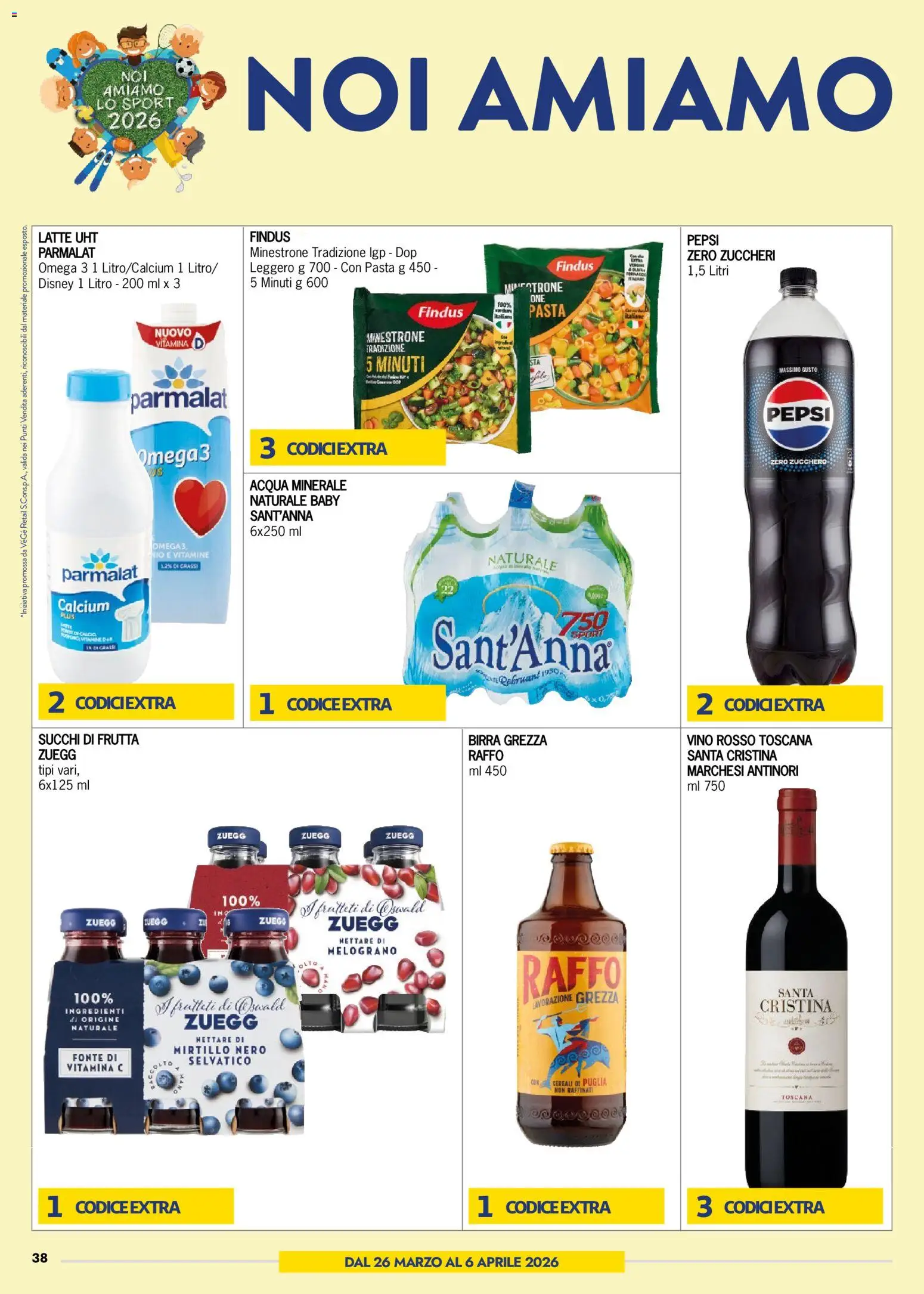 Volantino bennet del 23.03.2026 | Pagina: 38 | Prodotti: Minestrone, Birra, Acqua, Frutta