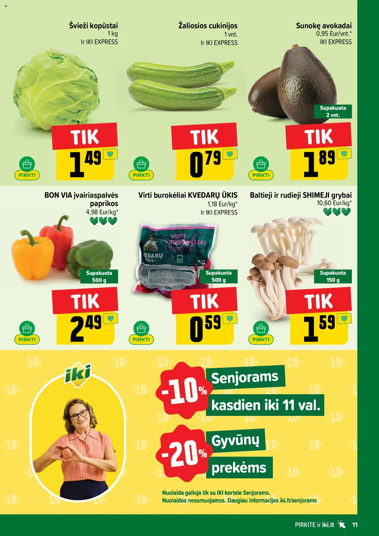 IKI akcijos nuo 20.04.2026 | Puslapis: 11 | Prekių: Grybai, Avokadai