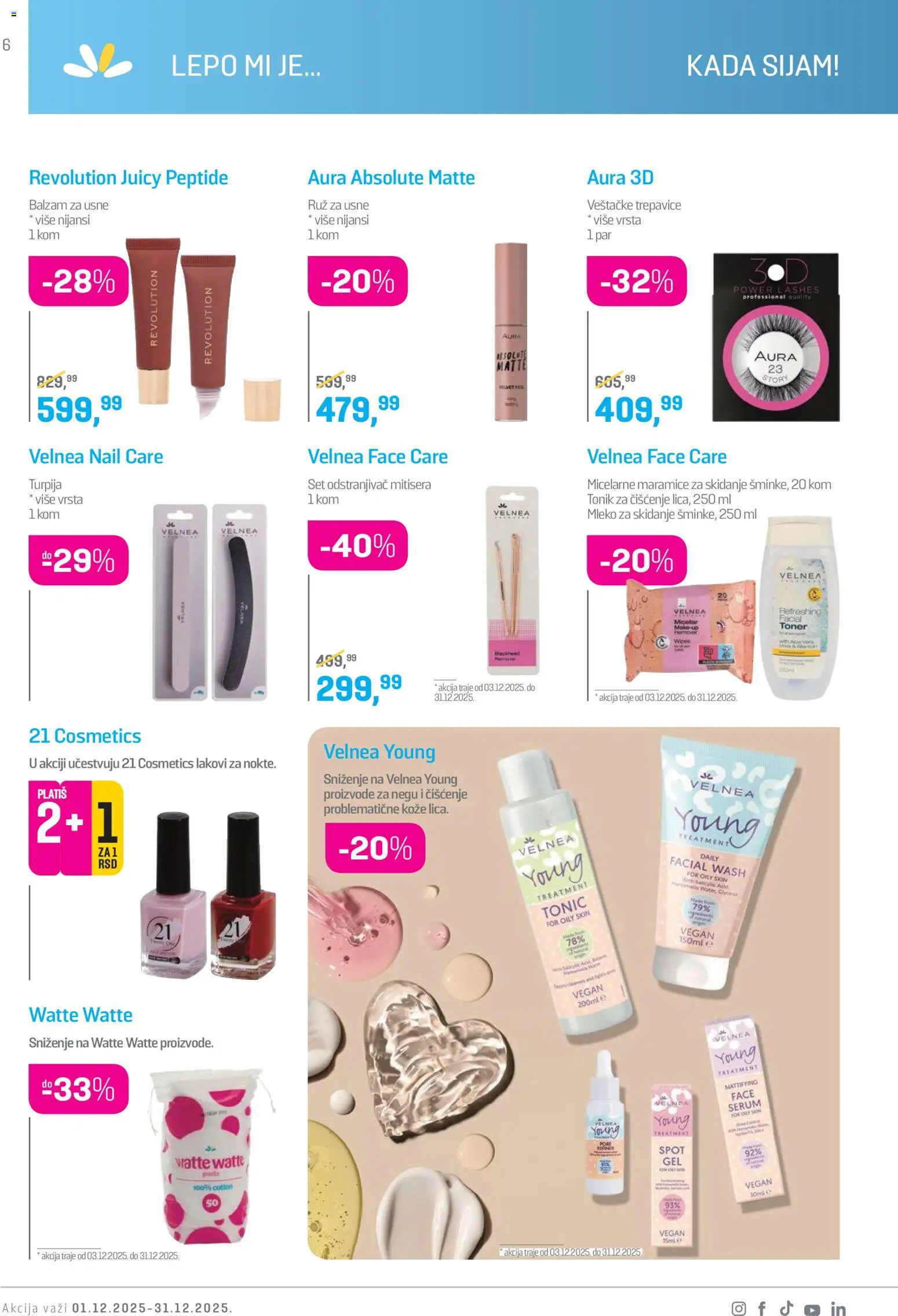 Lilly drogerie katalog - važi od 01.12.2025 | Strana: 6 | Proizvode: Veštačke trepavice, Mleko, Toner, Tonik