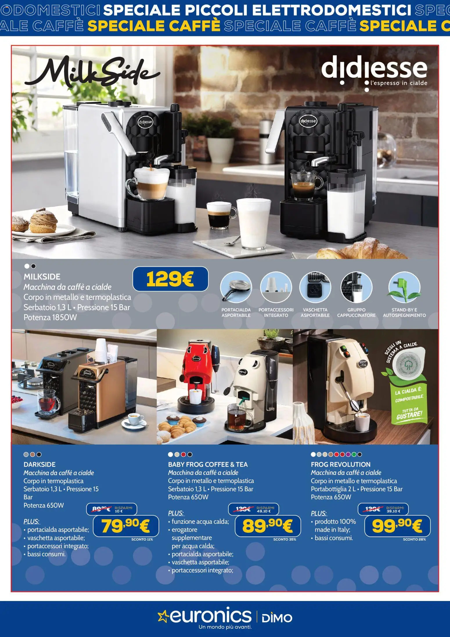 Volantino Euronics del 09.03.2026 | Pagina: 8 | Prodotti: Macchina da caffe, Caffè, Acqua