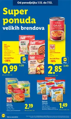 Podravka Grah s kobasicama, Grah s kobasicama 400 g - Pregled kataloga iz trgovine Lidl, vrijedi od 01.12.2025 | Stranica: 20