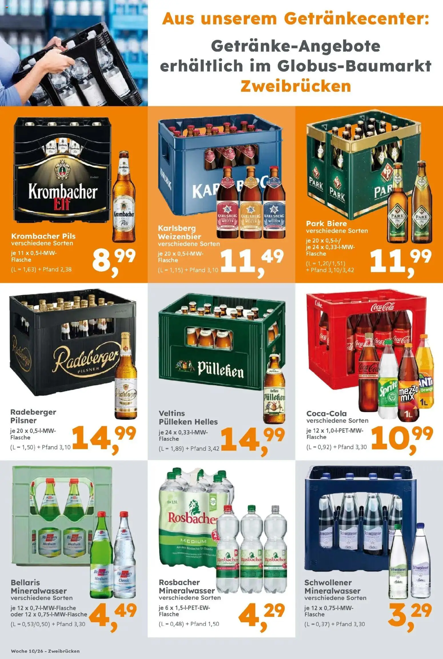 Globus Baumarkt prospekt Zweibrücken	 – gültig ab 28.02.2026 | Seite: 4 | Produkte: Coca cola, Sprite, Cola, Krombacher