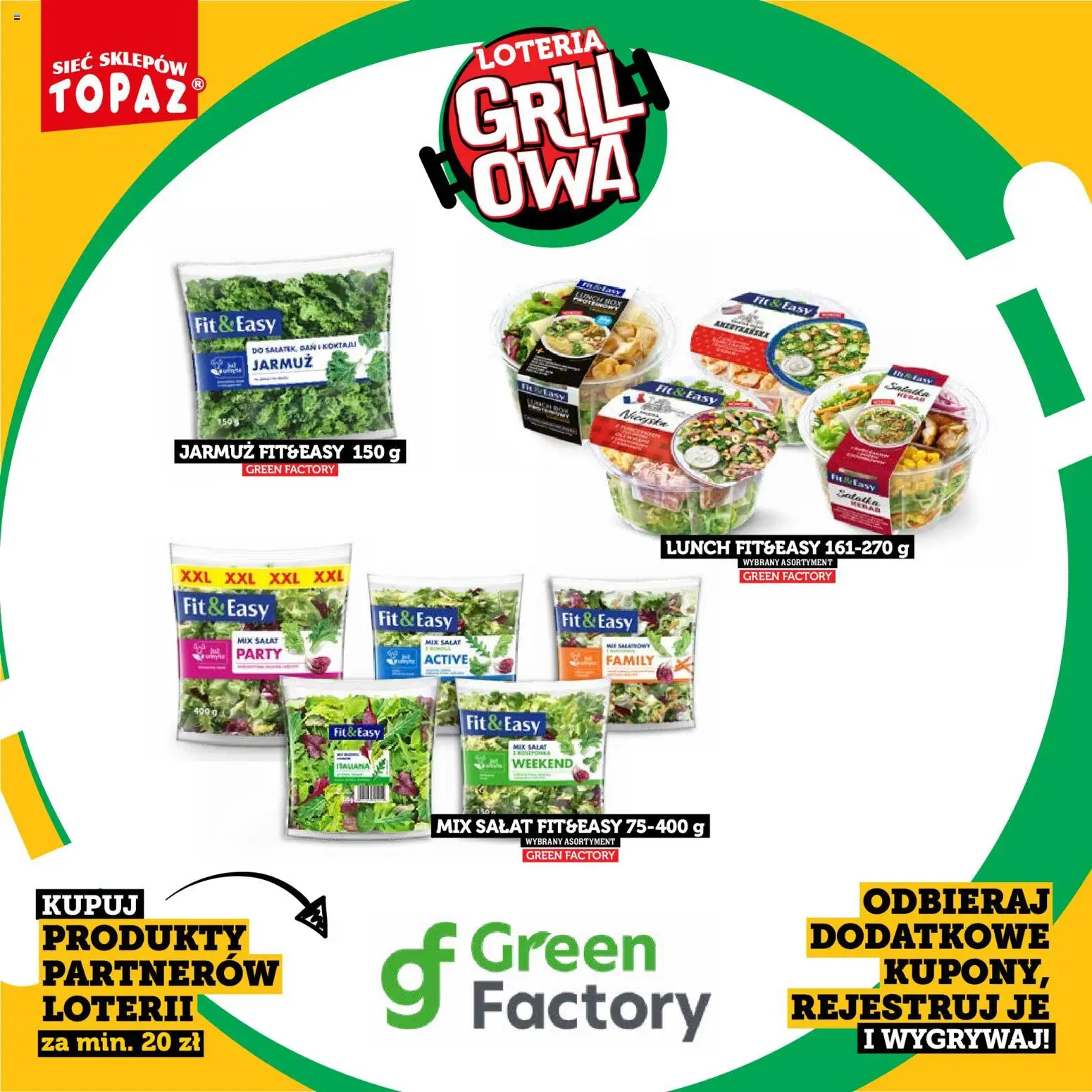 Topaz gazetka - Kupuj, Grilluj I Wygrywaj od 20.04.2026 | Strona: 20 | Produkty: Grill, Jarmuż, Mix sałat