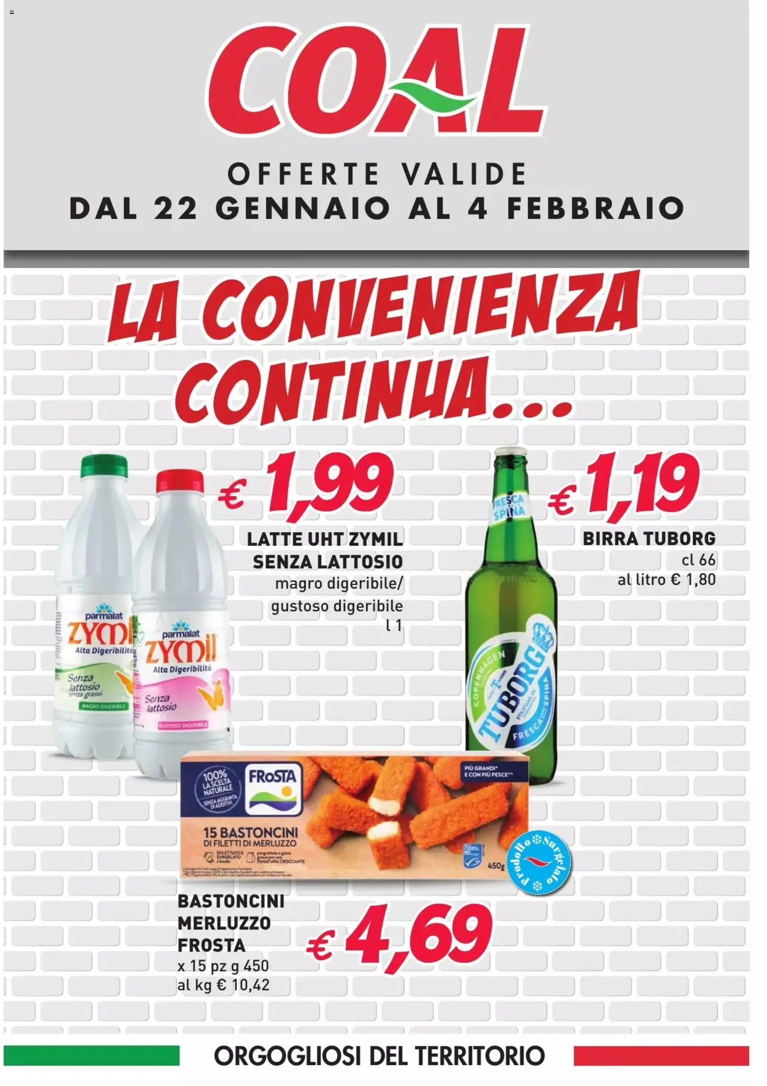 Volantino Coal del 22.01.2026 | Pagina: 1 | Prodotti: Birra, Pesce, Merluzzo, Latte