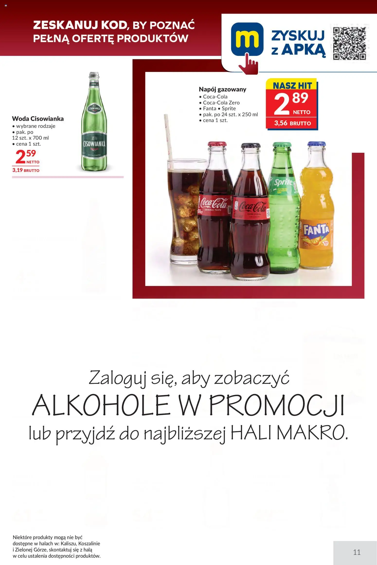 Makro Gazetka - Oferta dla gastronomii od 17.02.2026 | Strona: 11 | Produkty: Sprite, Coca cola, Woda