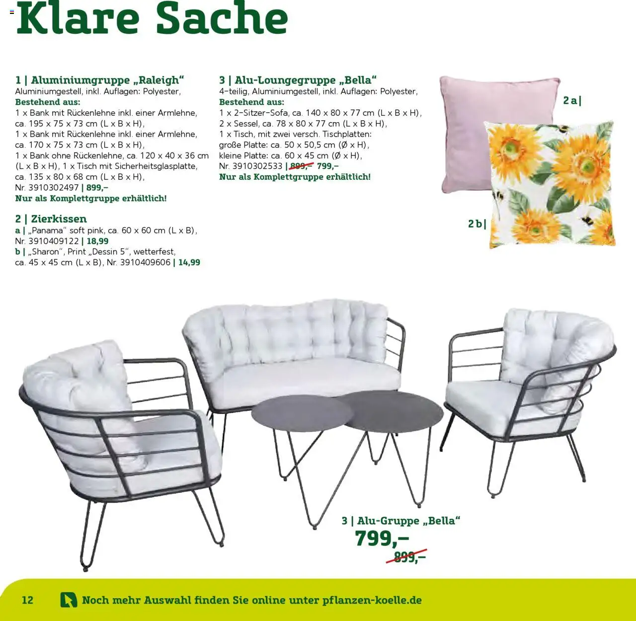 Pflanzen-Kölle Gartenmöbel Katalog 2025 – gültig ab 22.01.2025 | Seite: 12 | Produkte: Tisch