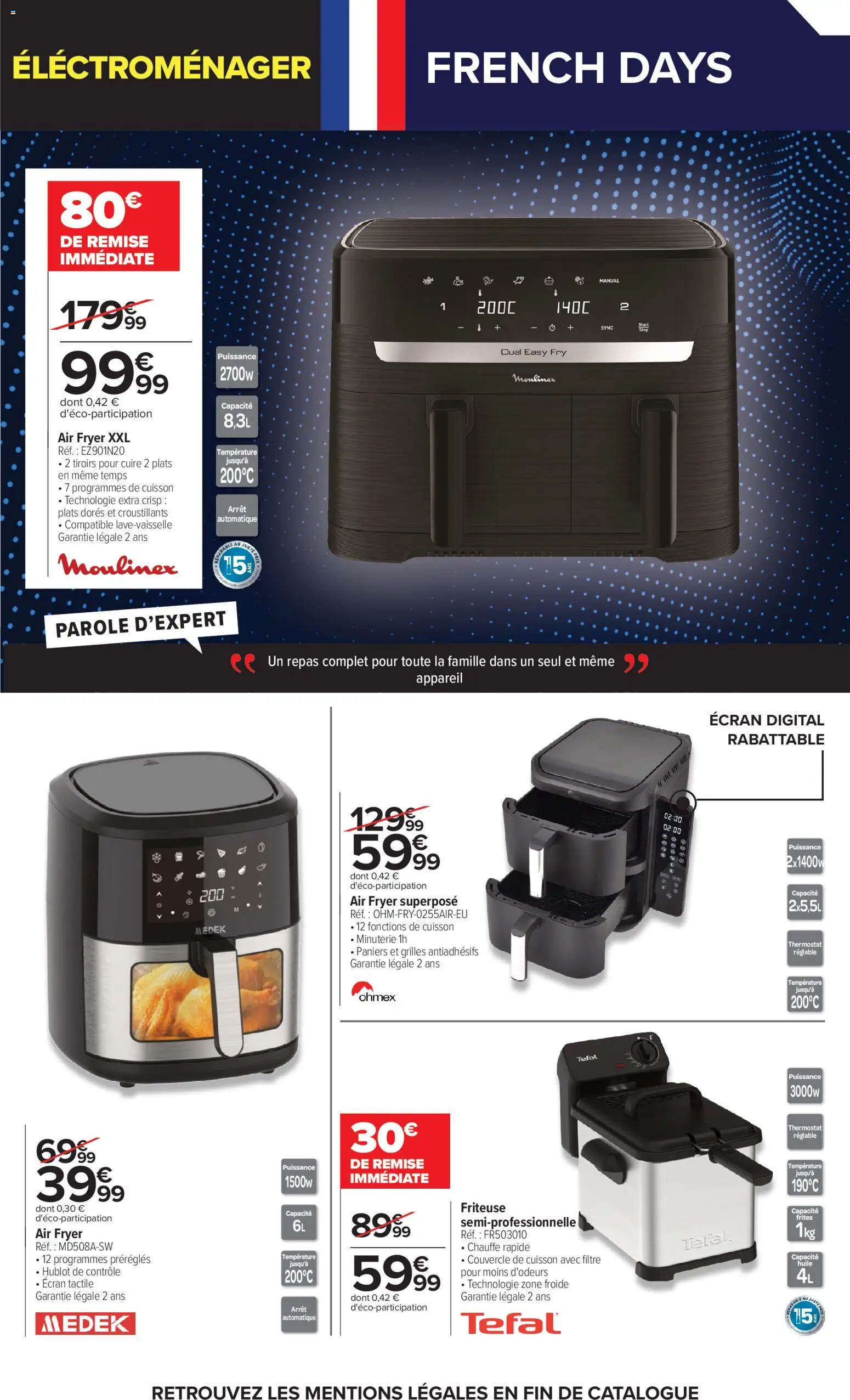 {H1} | Page: 3 | Produits: Friteuse, Tiroirs, Tefal, Huile