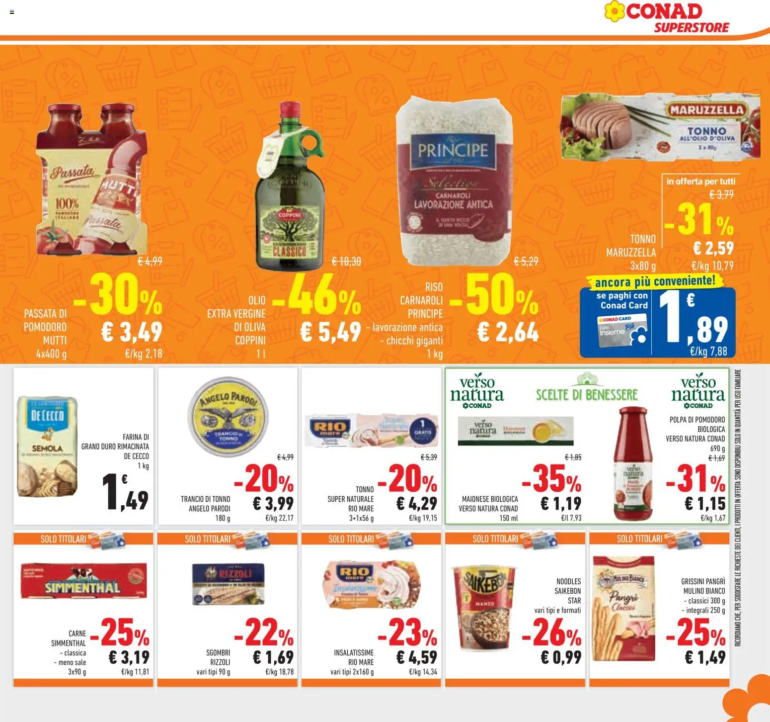 Volantino Conad del 08.04.2026 | Pagina: 23 | Prodotti: Riso, Sale, Mutti, Grissini