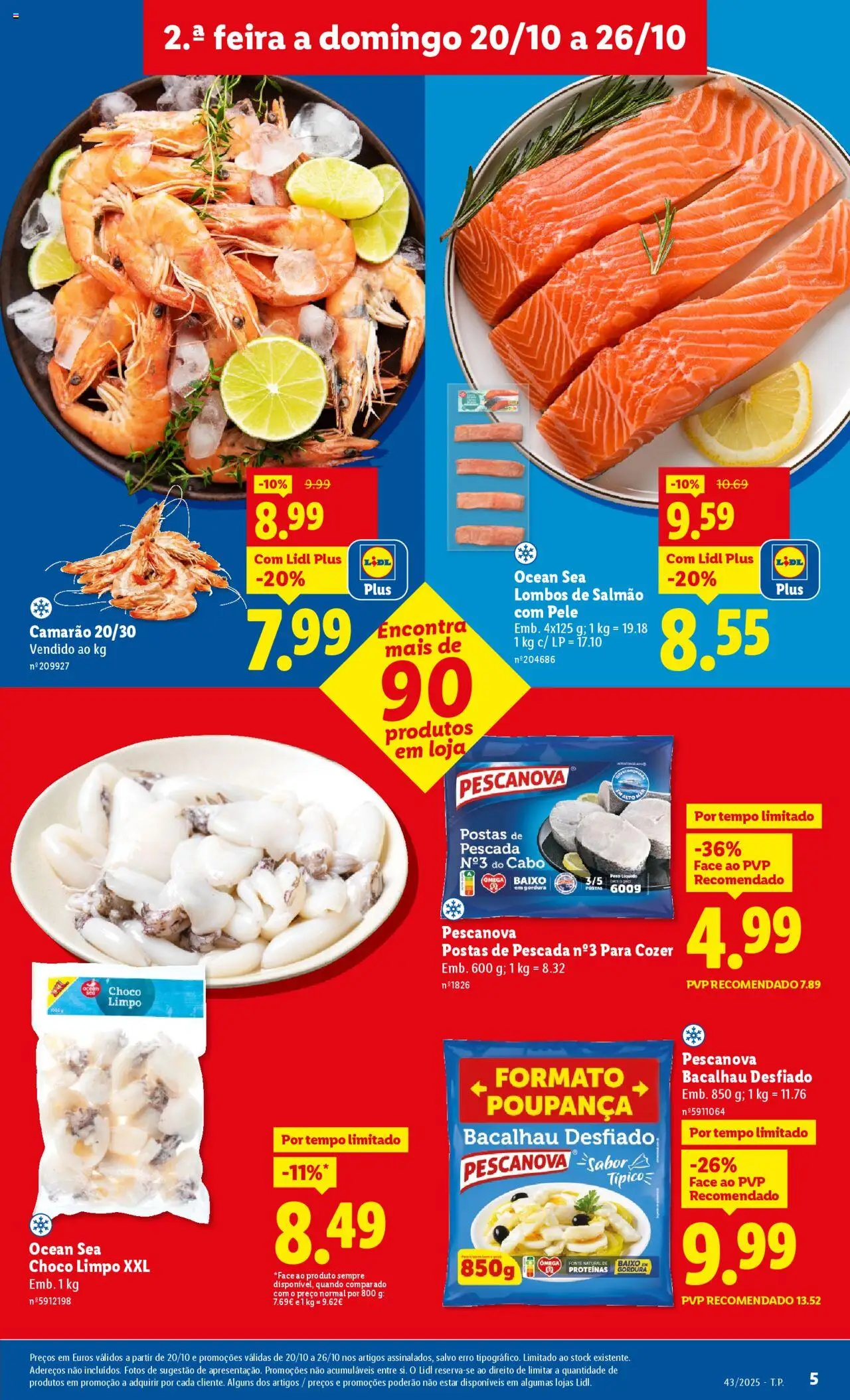 Lidl folheto │ válido de 20.10.2025 | Página: 5 | Produtos: Cabo, Bacalhau, Pescada, Salmão