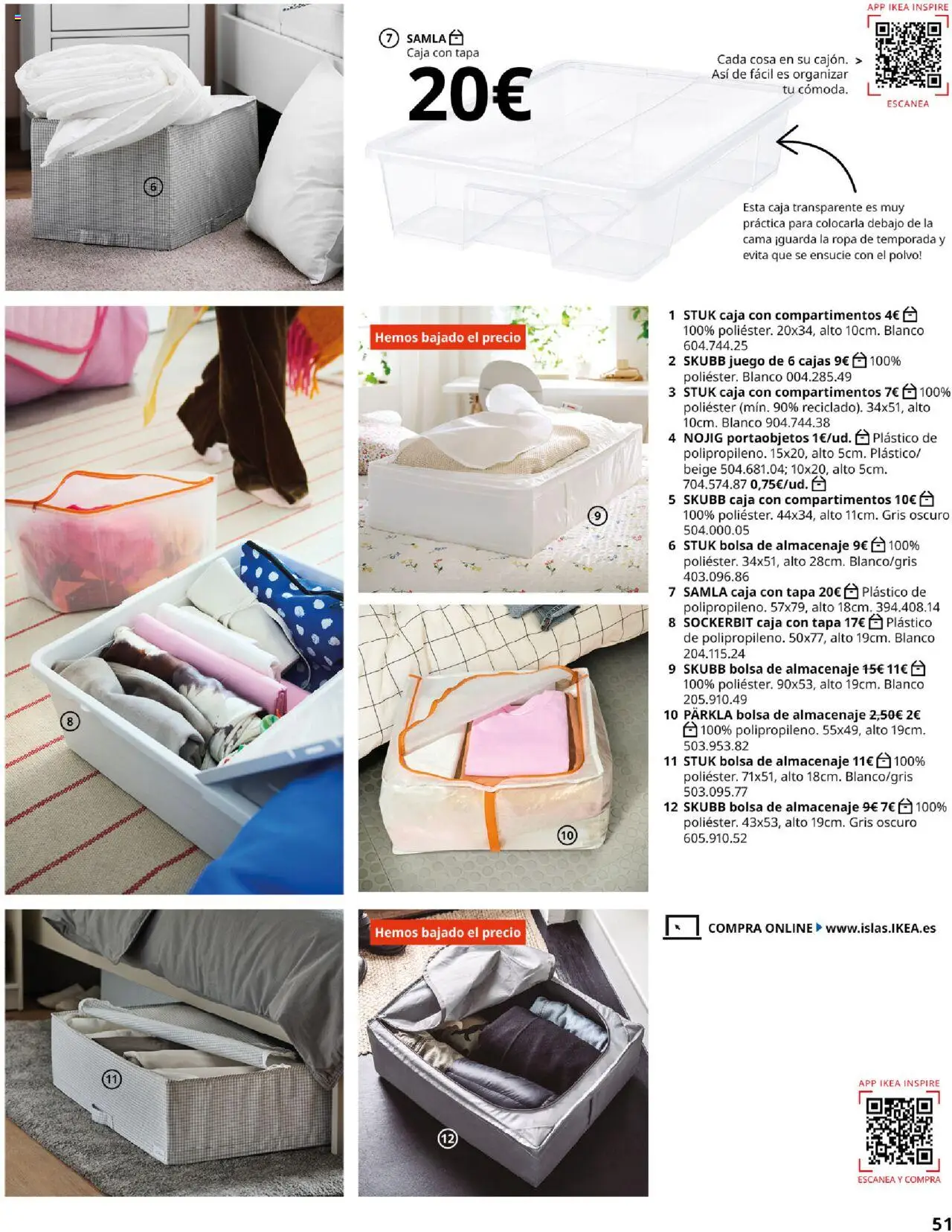 Catálogo IKEA Accesorios y decoración │ válido desde el 25.09.2025 | Página: 51 | Productos: Bolsa, Cama, Almacenaje, Caja