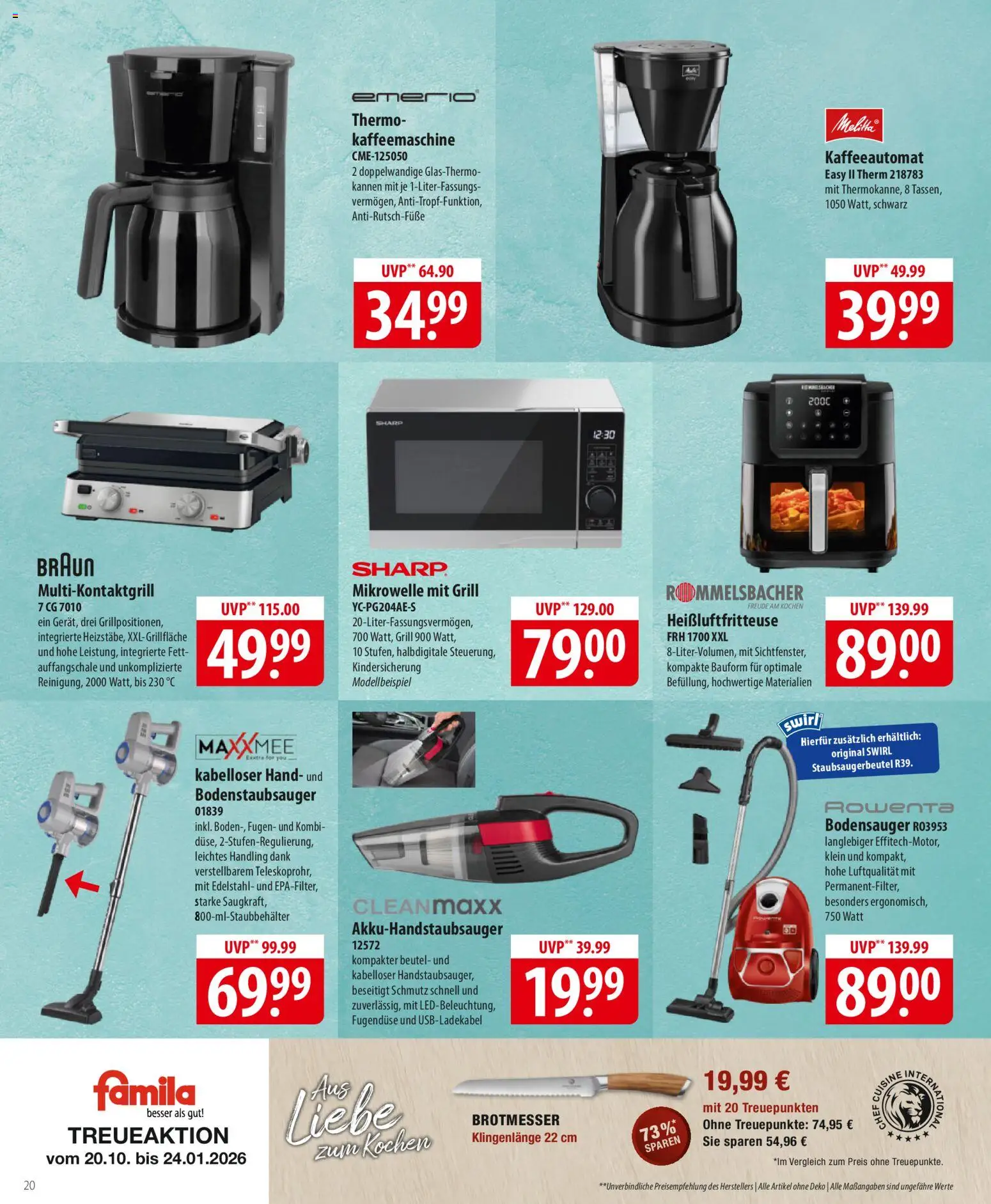 Famila Prospekt 	 – gültig ab 15.12.2025 | Seite: 20 | Produkte: Melitta, Grill, Kaffeemaschine, Heißluftfritteuse