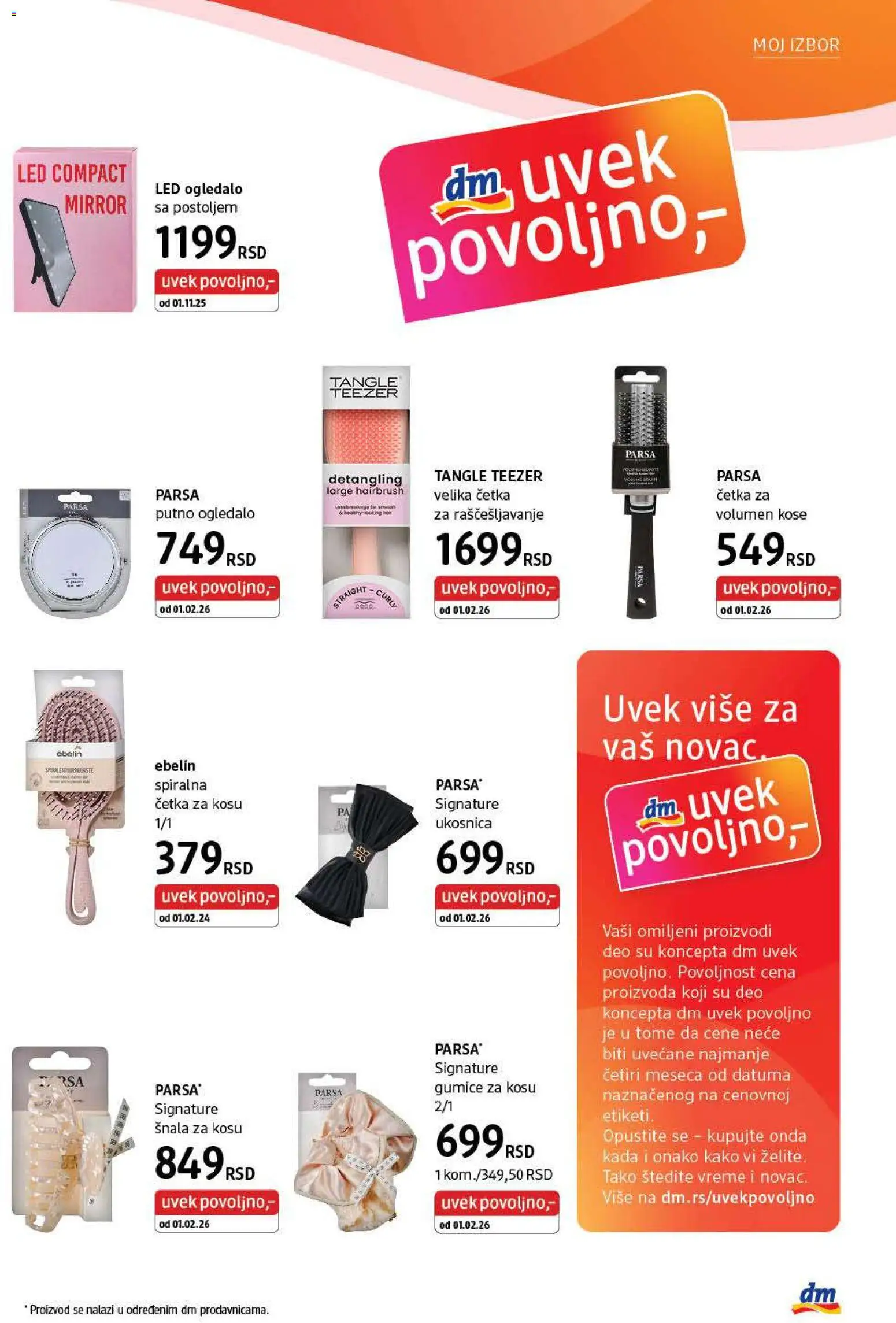 DM Drogerie katalog - važi od 01.02.2026 | Strana: 13 | Proizvode: Cetka za kosu, Četka, Ogledalo