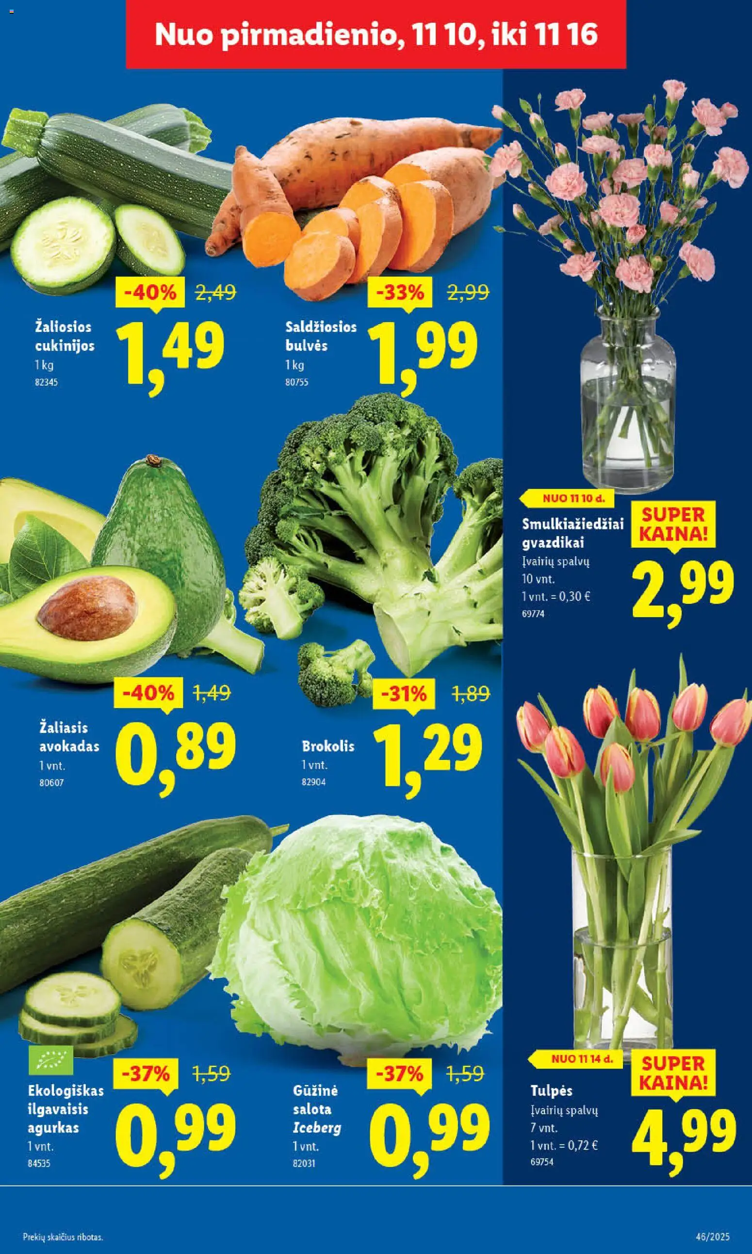 LIDL akcijos nuo 13.11.2025 | Puslapis: 5 | Prekių: Brokolis, Agurkas, Salota, Bulvės