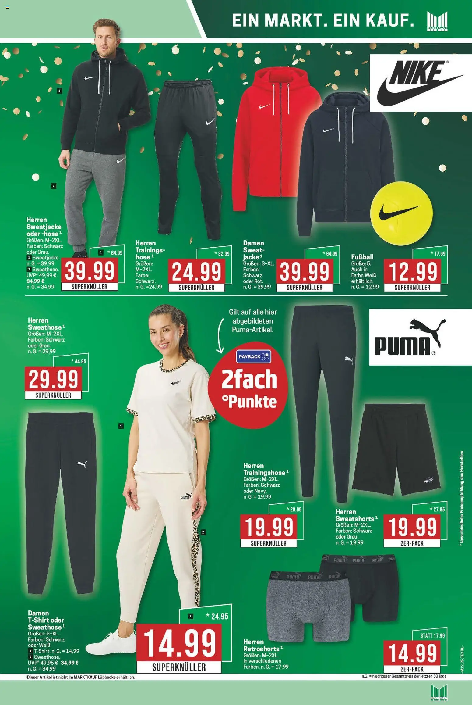 Marktkauf Prospekt 	 – gültig ab 16.03.2026 | Seite: 25 | Produkte: Sweatjacke, Trainingshose, Fußball, Hose