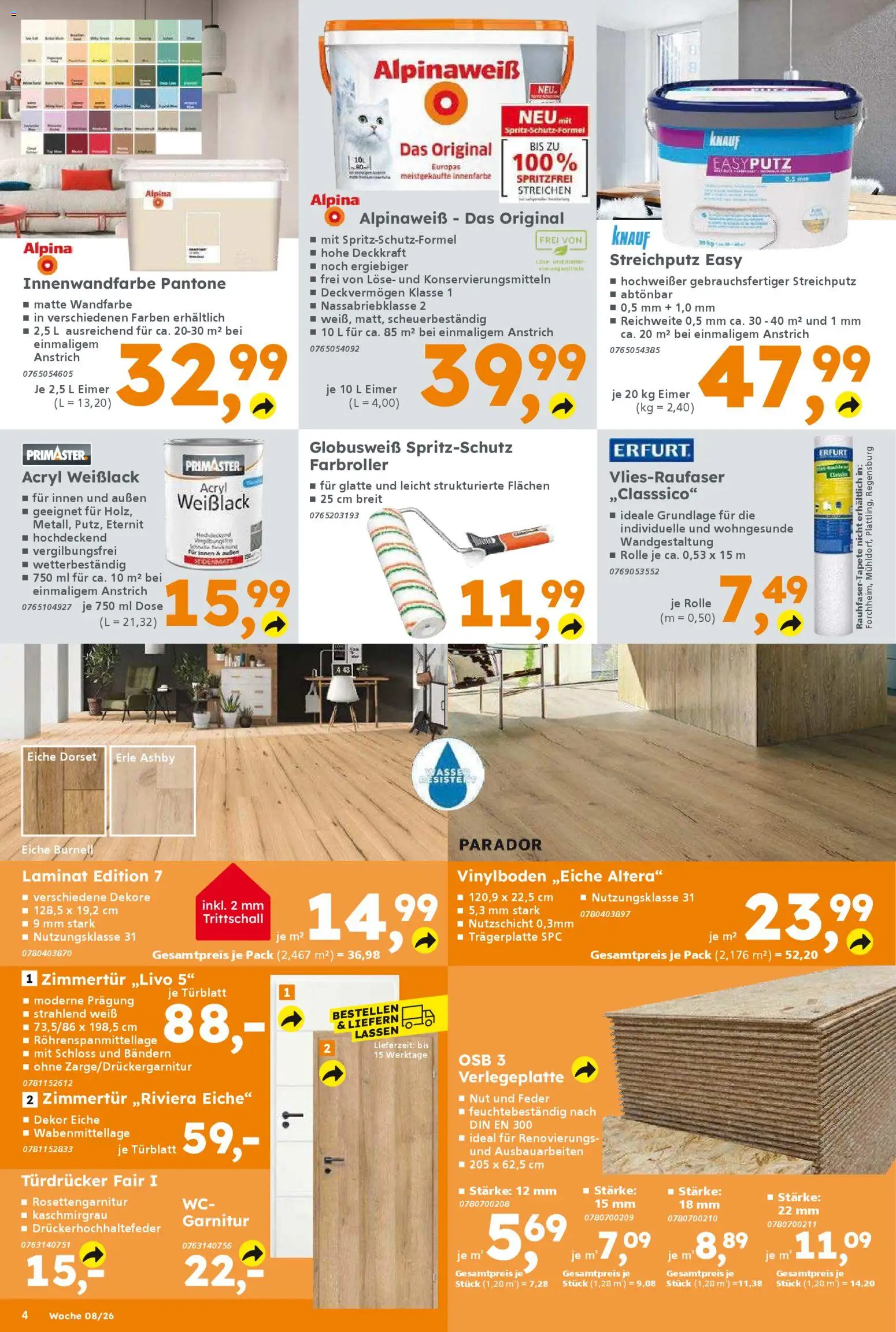 Globus Baumarkt Prospekt 	 – gültig ab 16.02.2026 | Seite: 4 | Produkte: Wandfarbe